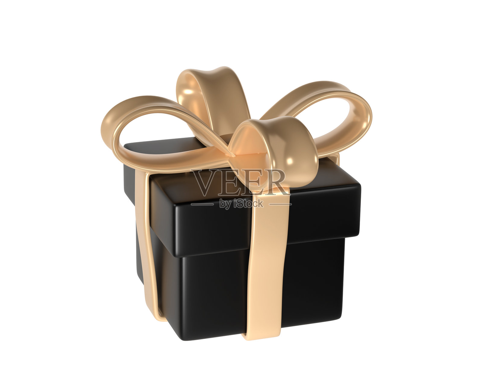 3d黑色星期五礼盒图标与金色丝带蝴蝶结与剪切路径隔离。渲染商店销售现代假日。现实的图标为目前的购物横幅或海报照片摄影图片