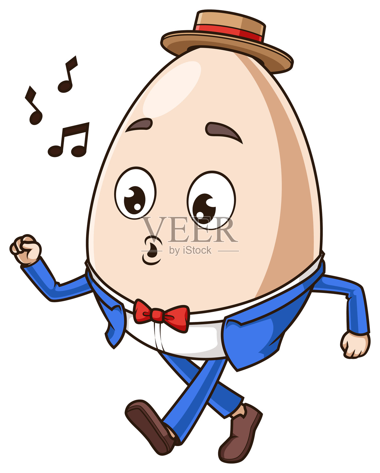 亨普蒂·邓普蒂唱歌的卡通插图插画图片素材