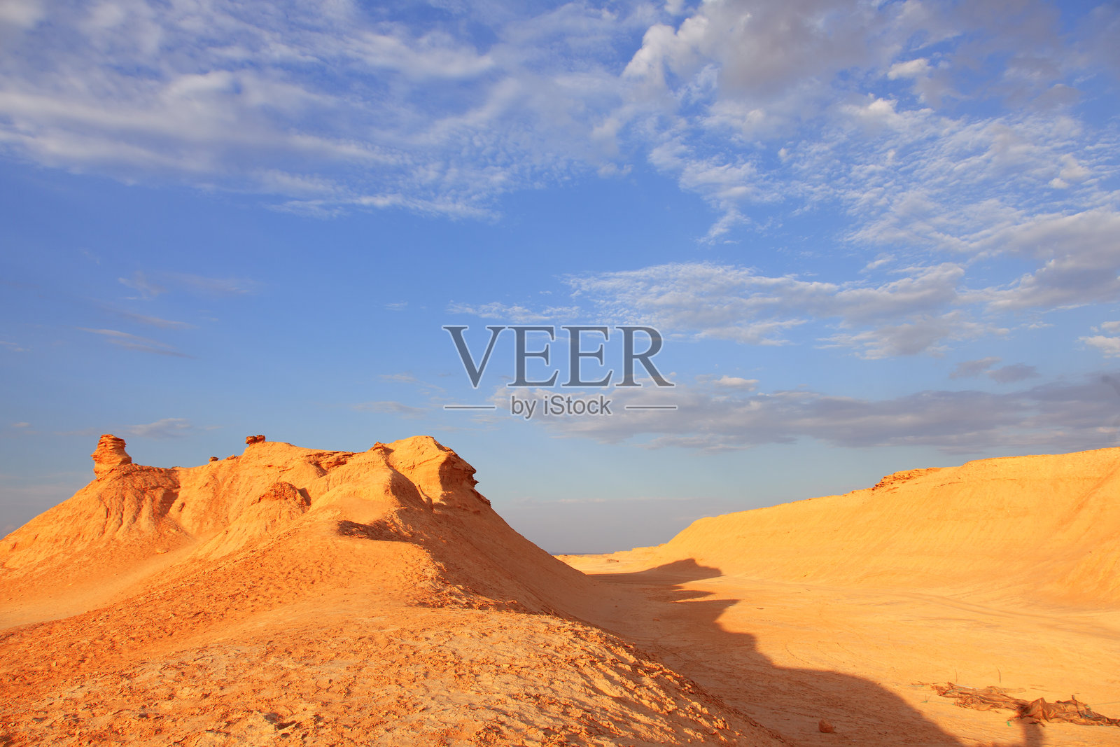 突尼斯Chott el-Gharsa的Eriguet沙丘中的美丽风景照片摄影图片