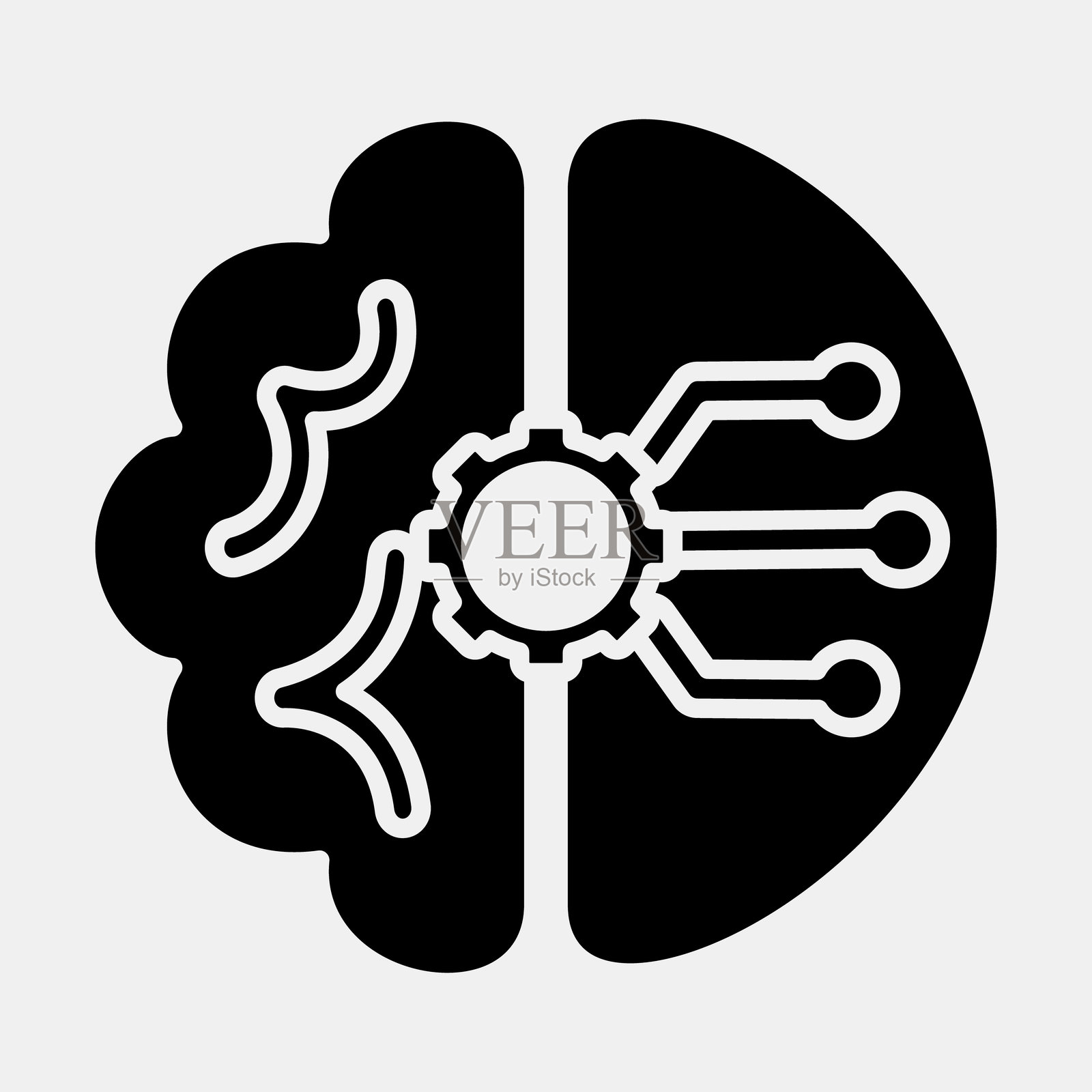 人工智能图标。人工智能元素。图标采用图形风格。插画图片素材