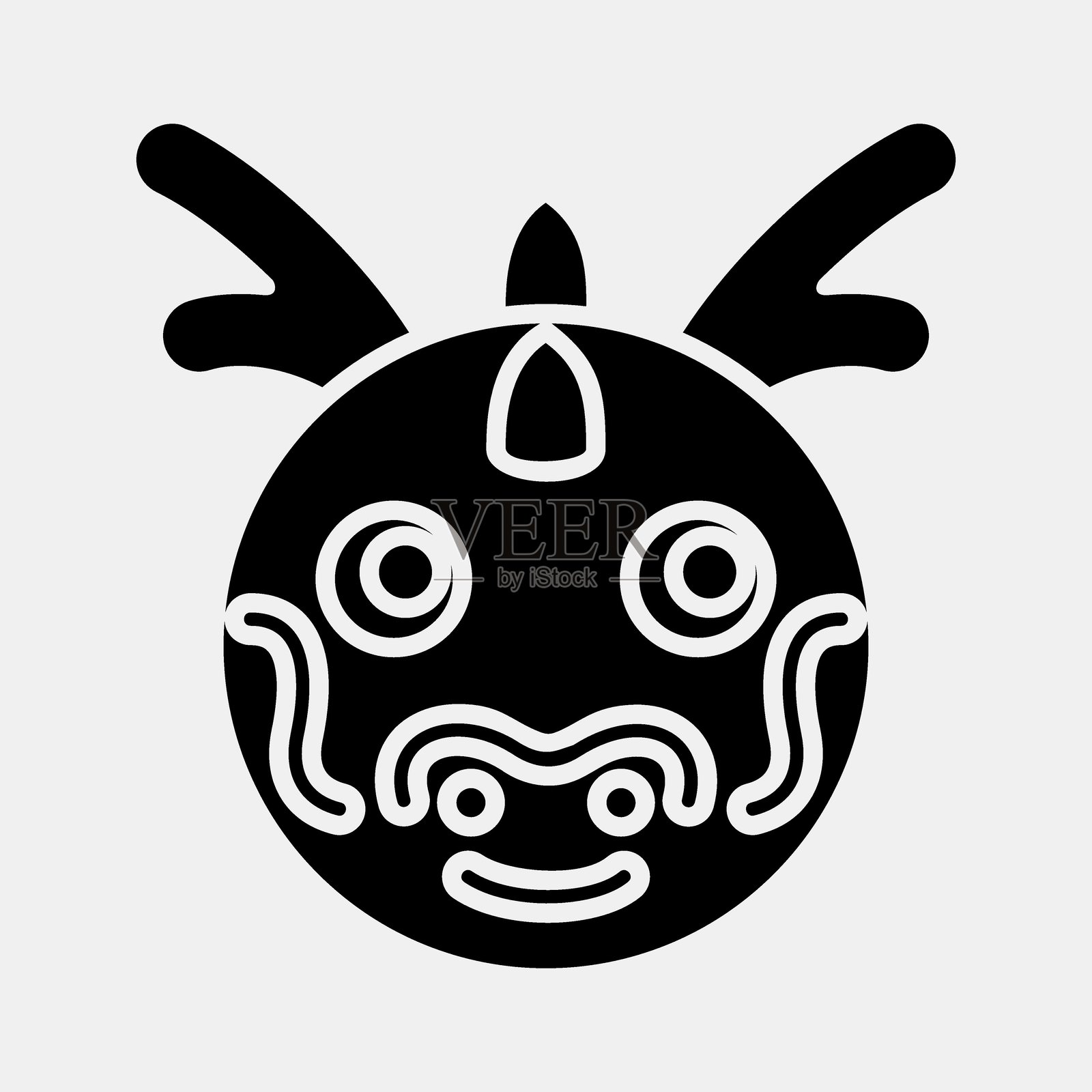 图标龙脸。中国生肖元素。图标以象形风格呈现。适合用于印刷、海报、标志、广告、装饰、信息图表等。插画图片素材