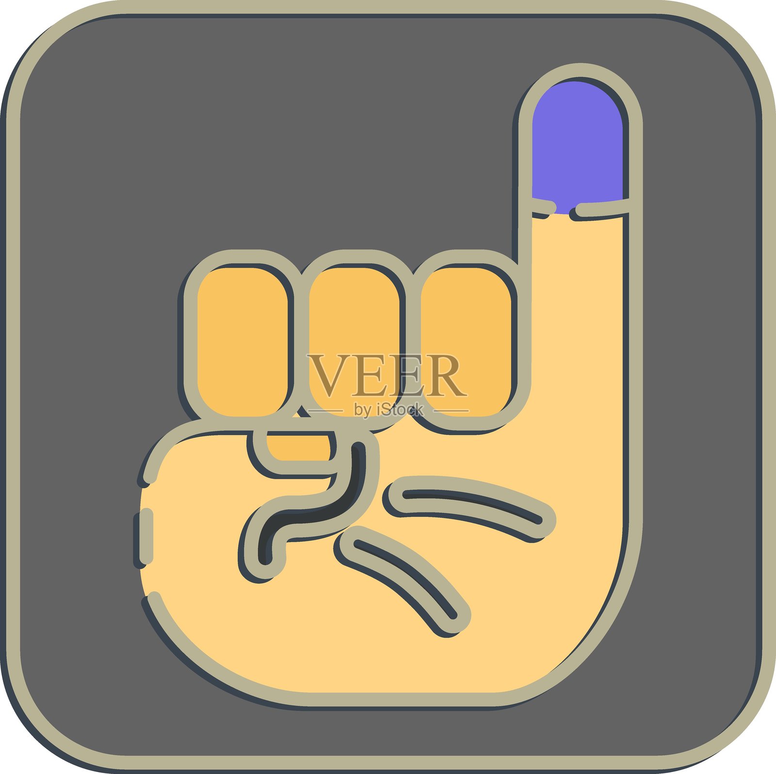 小指上的墨水图标。印尼大选元素。浮雕风格的图标。适合用于印刷、海报、信息图等。插画图片素材