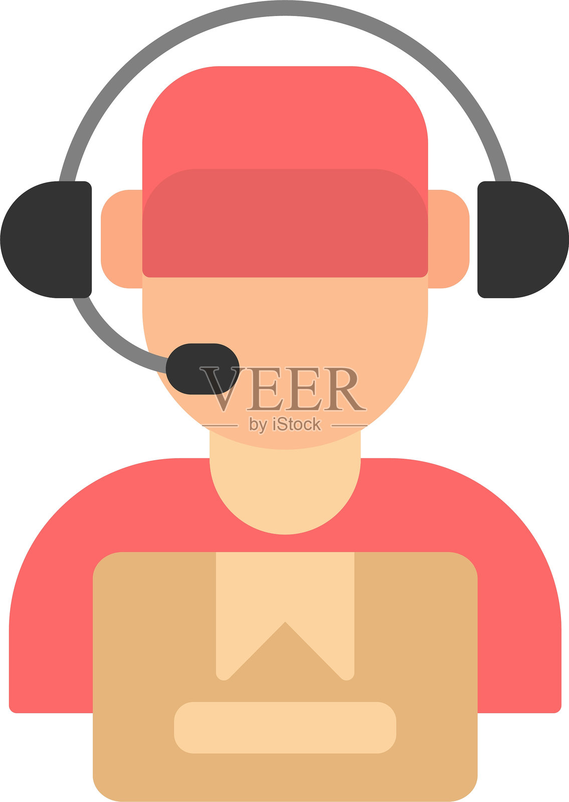 快递员扁平图标设计插画图片素材