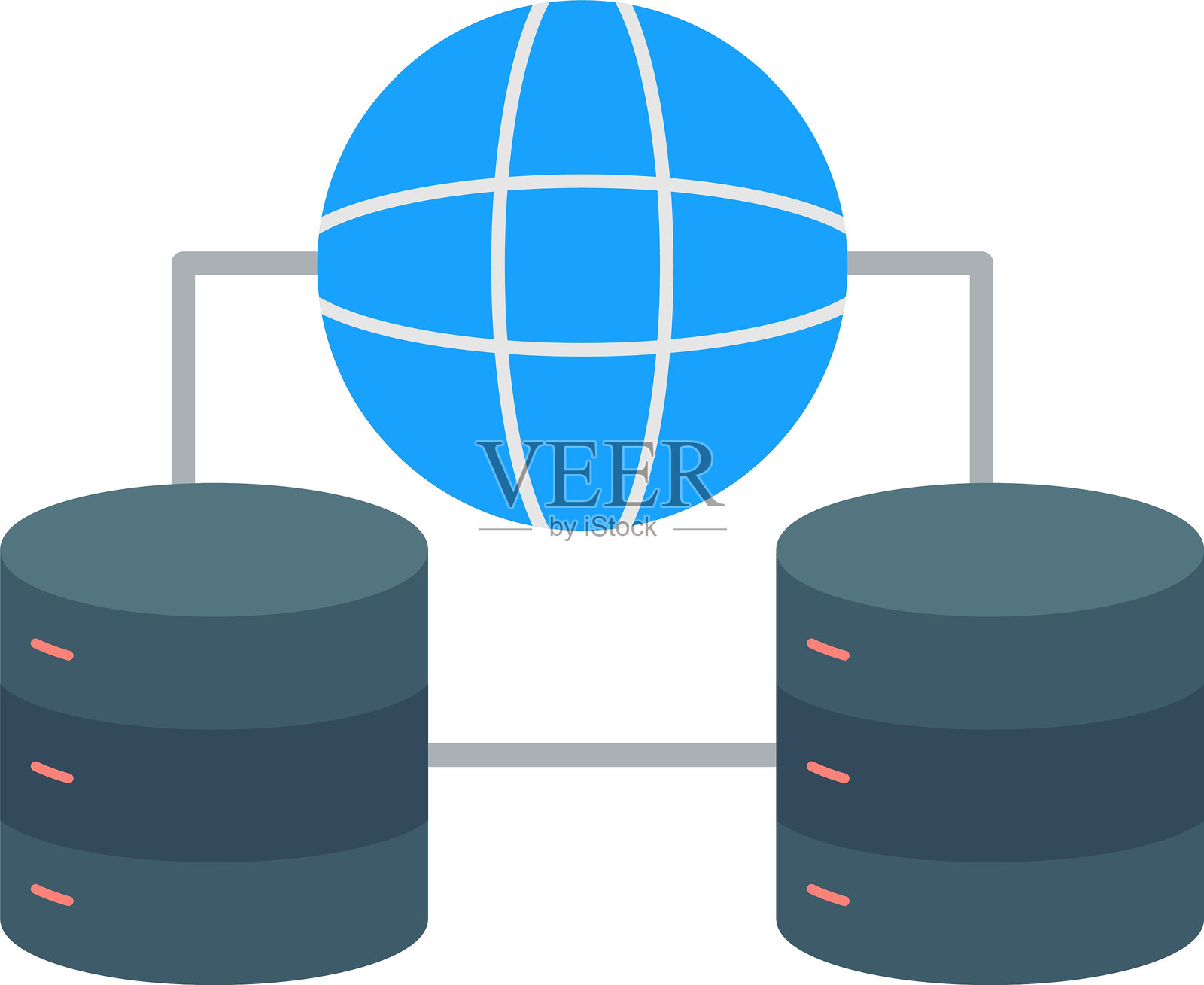 网络数据扁平图标设计插画图片素材