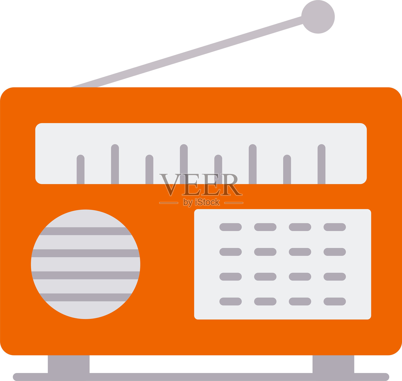 收音机扁平图标设计插画图片素材