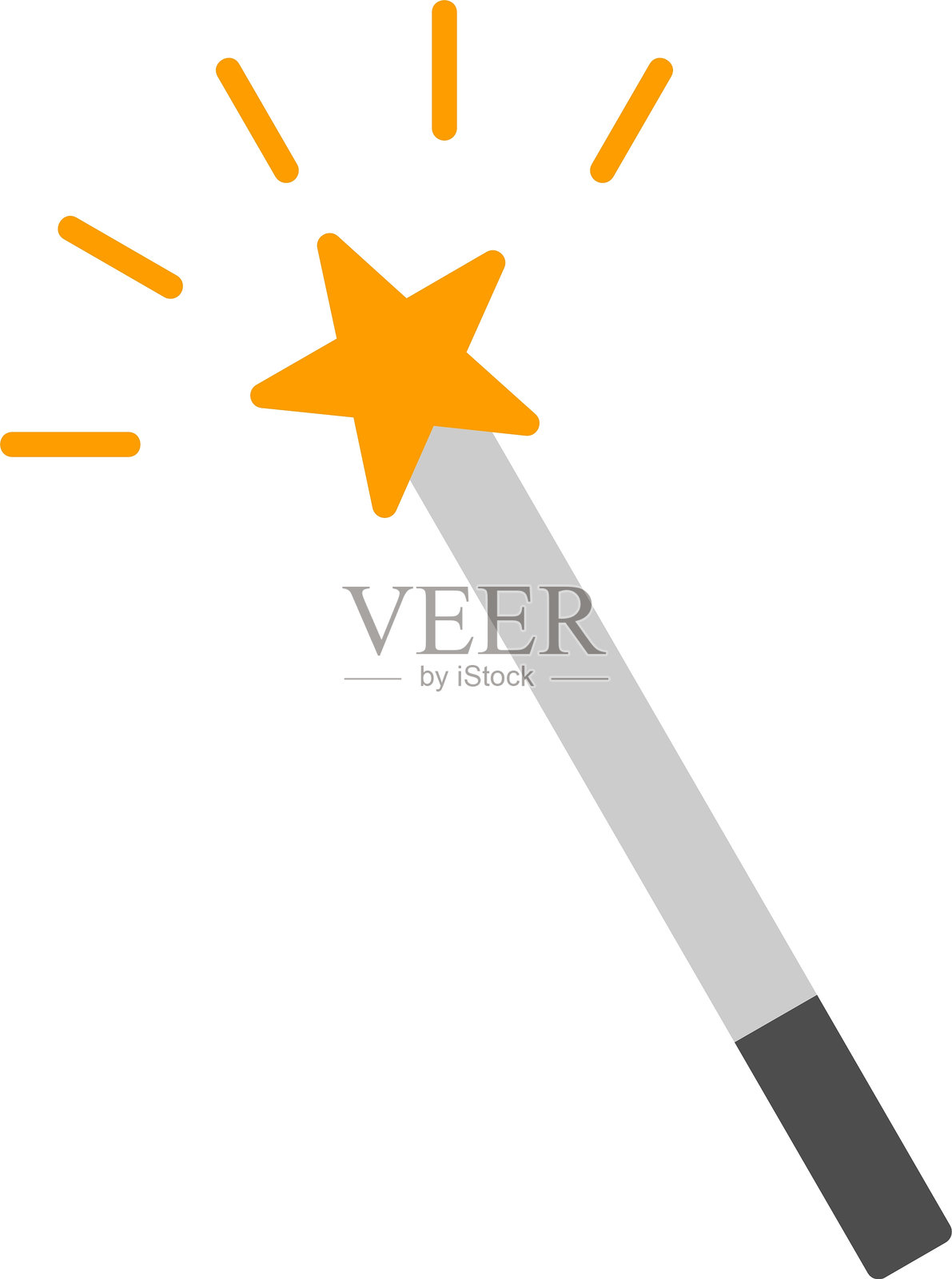 魔法棒扁平图标设计插画图片素材