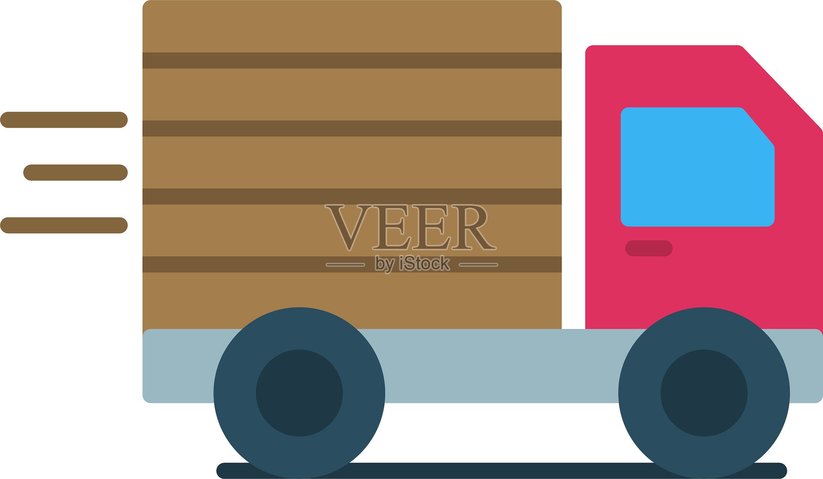 货车扁平图标设计插画图片素材