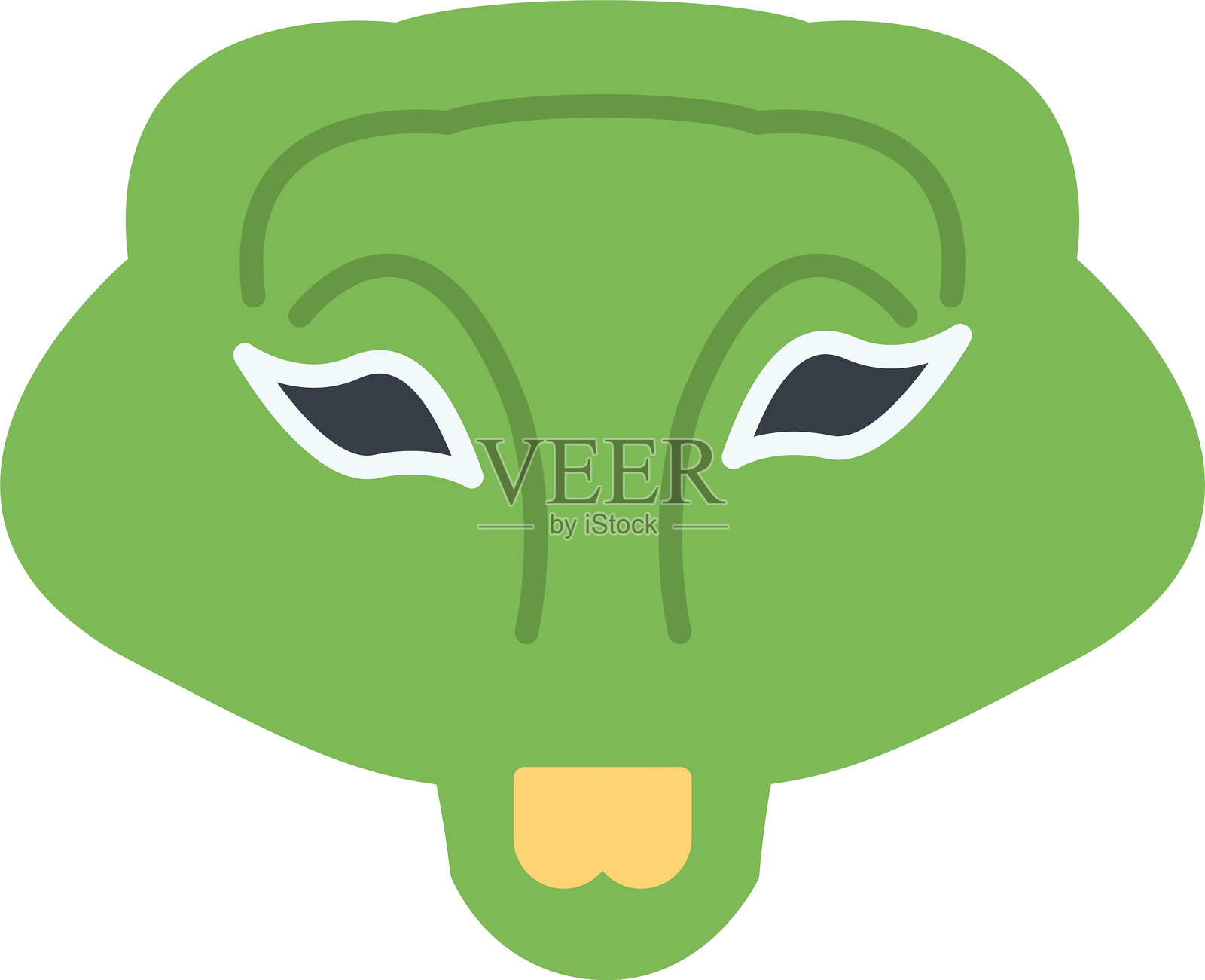 鳄鱼扁平图标设计插画图片素材