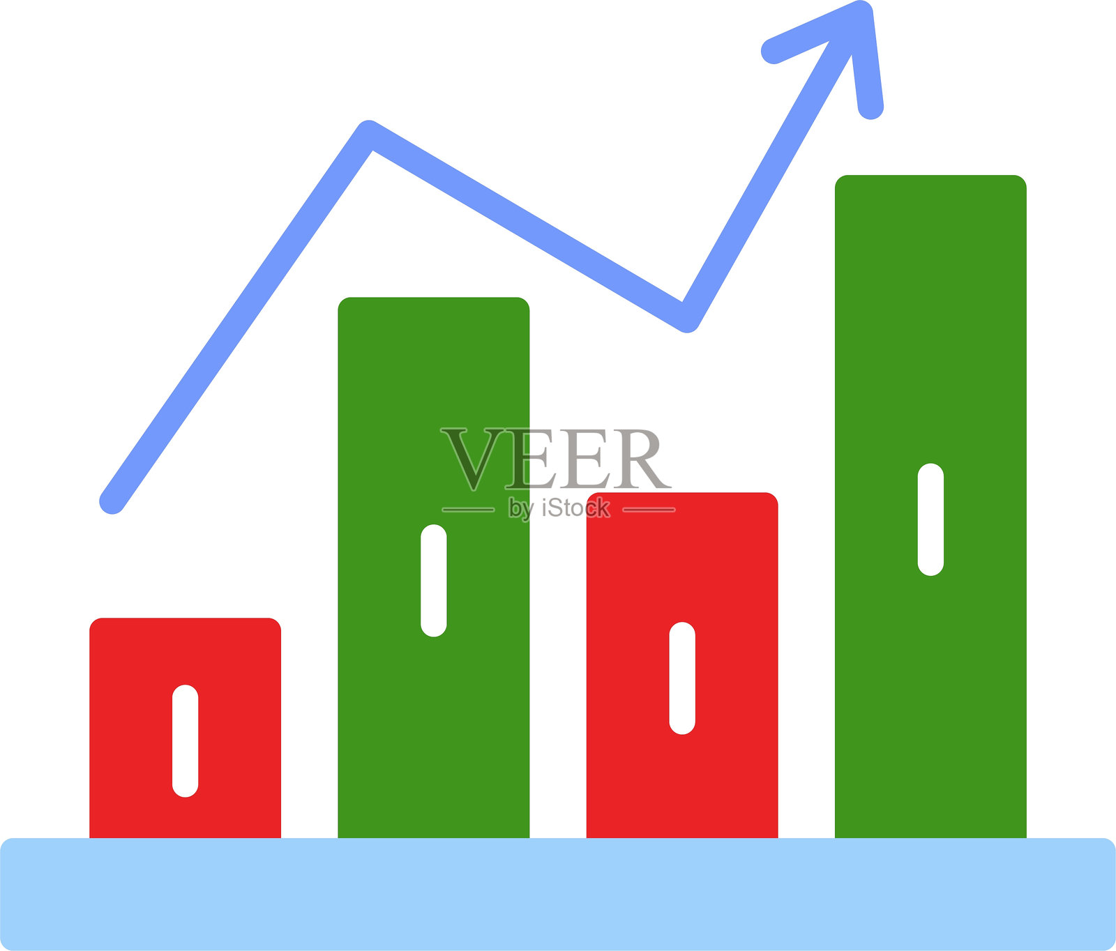 股票市场平面图标设计插画图片素材