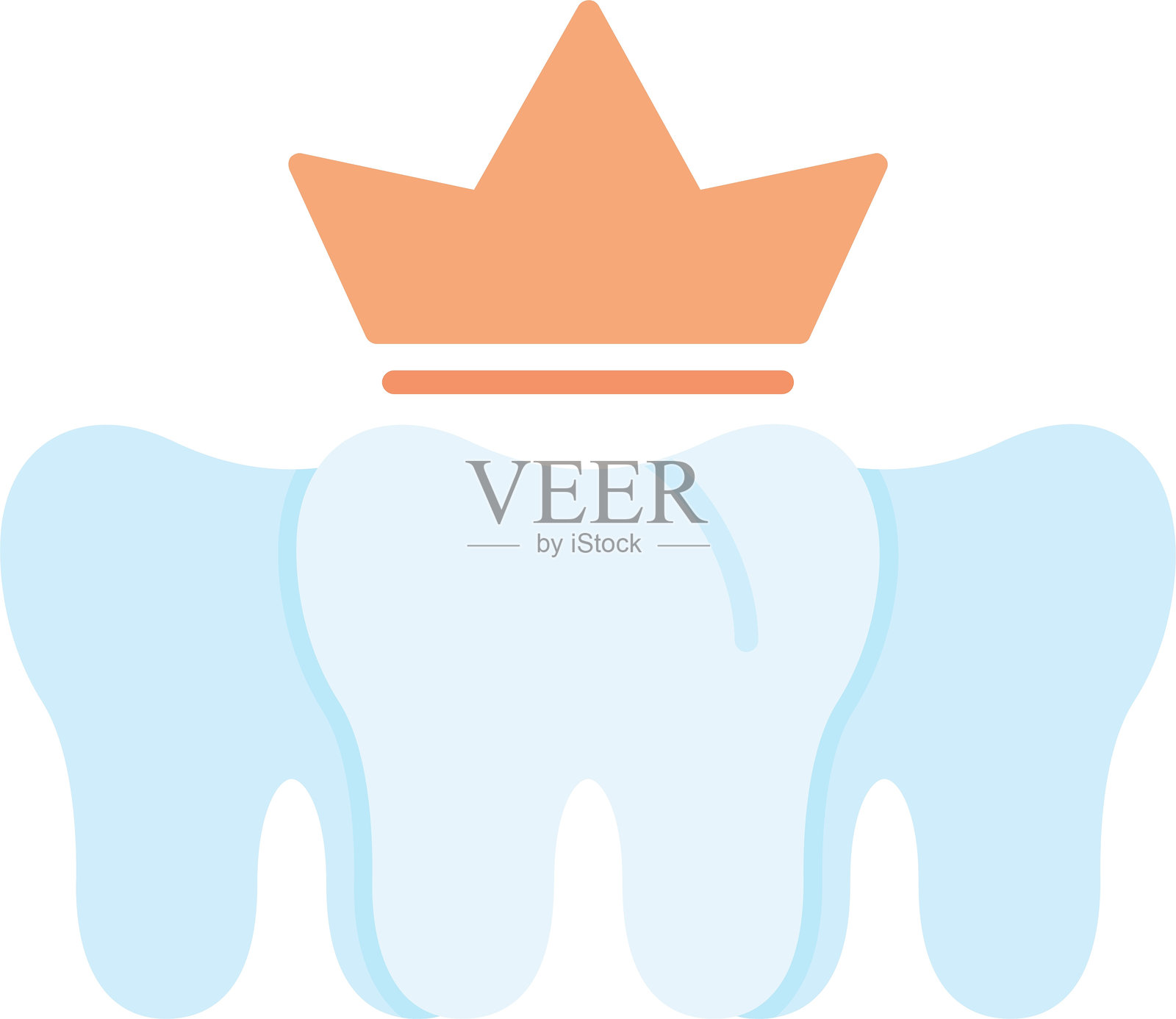 牙冠扁平图标设计插画图片素材