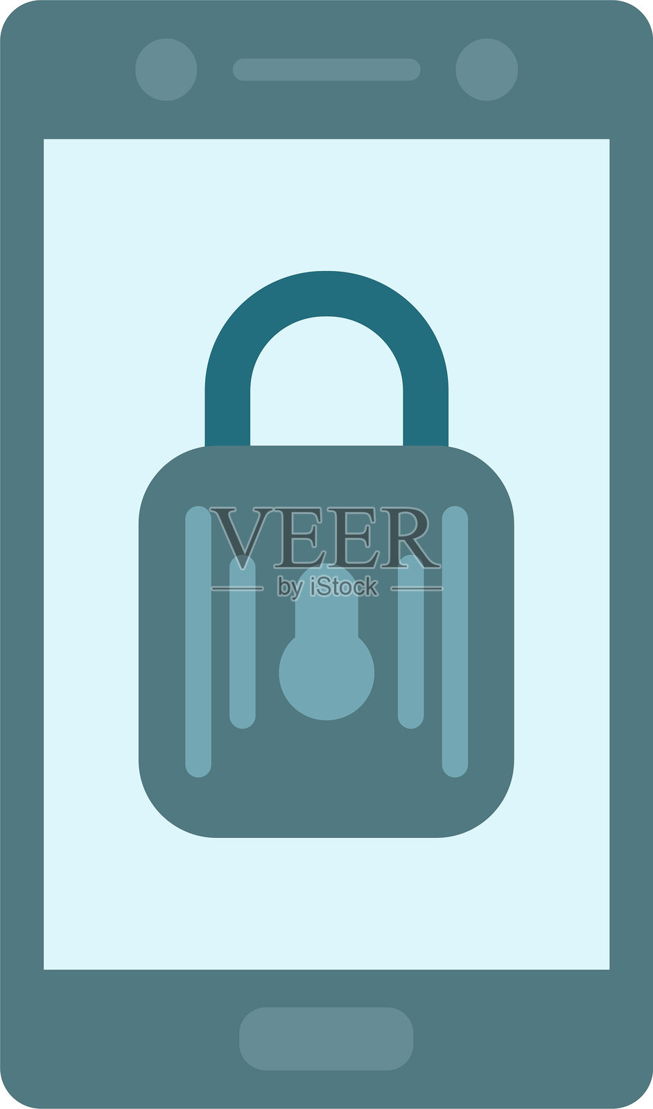 锁定平面图标设计插画图片素材