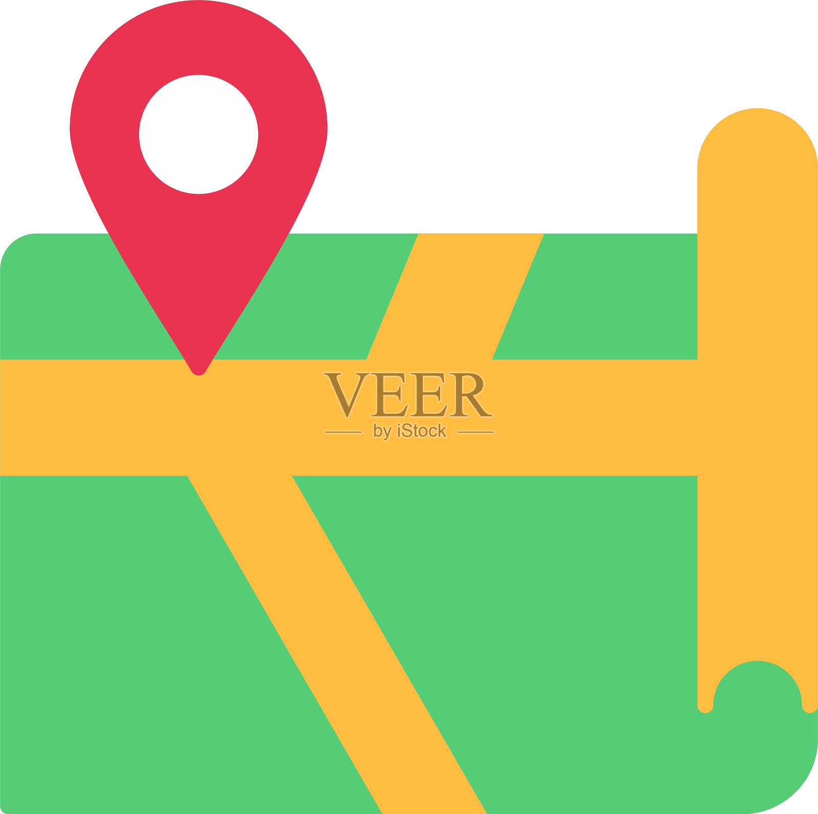 地图扁平图标设计插画图片素材