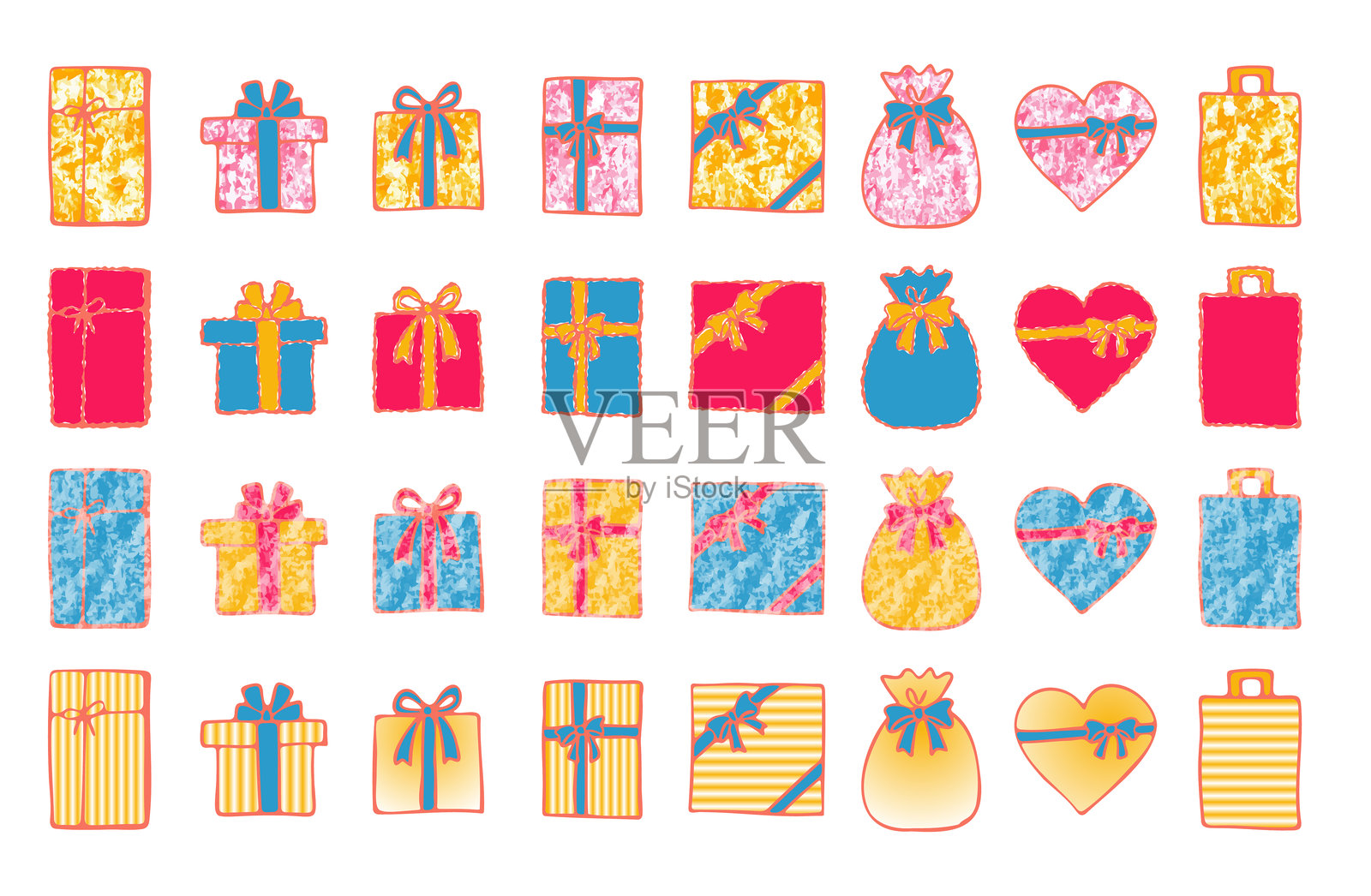 材料套件和礼品盒图标插画图片素材