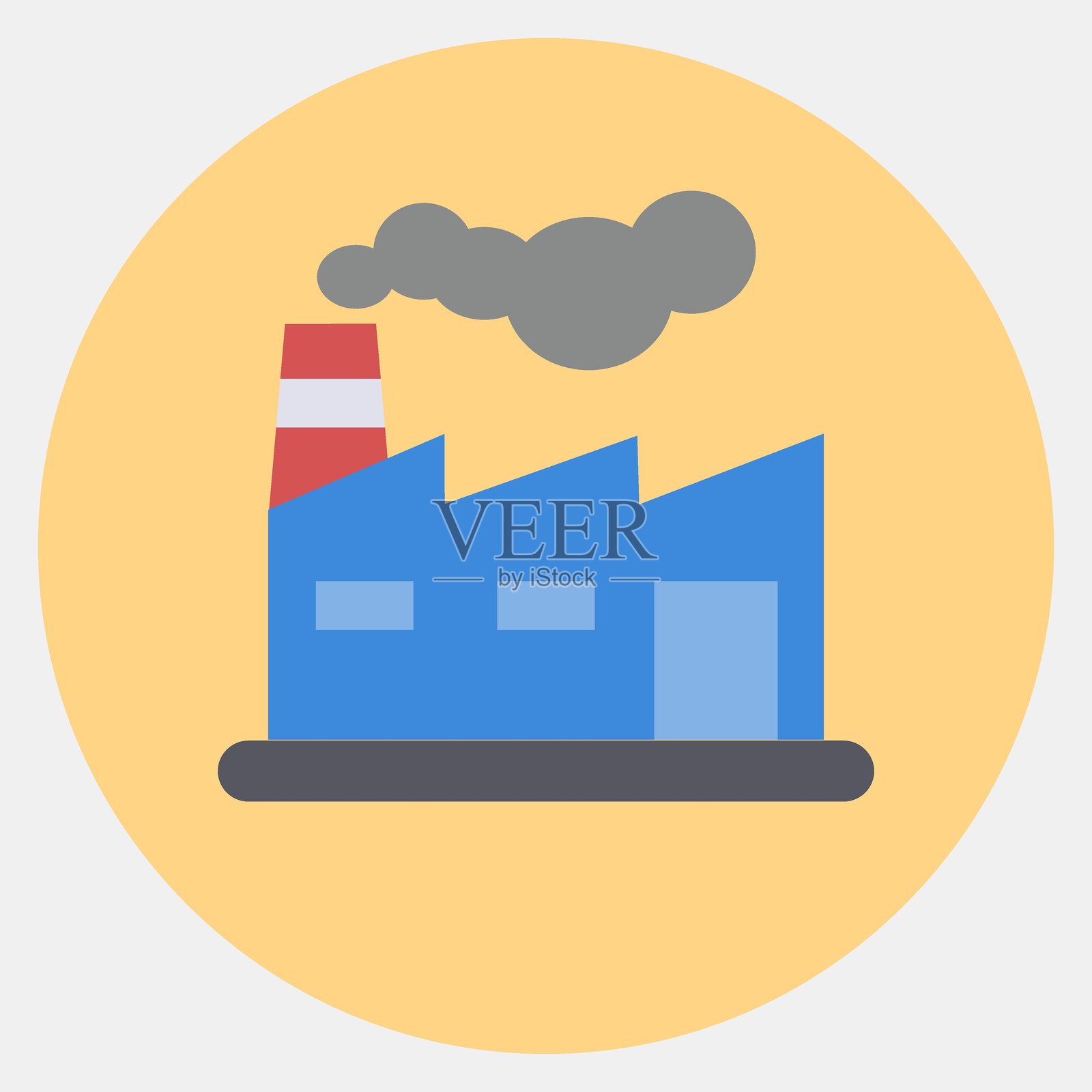 图标工厂。建筑元素。彩色搭配风格的图标。适合用于印刷、网页、海报、标志、网站规划、地图、信息图表等。插画图片素材