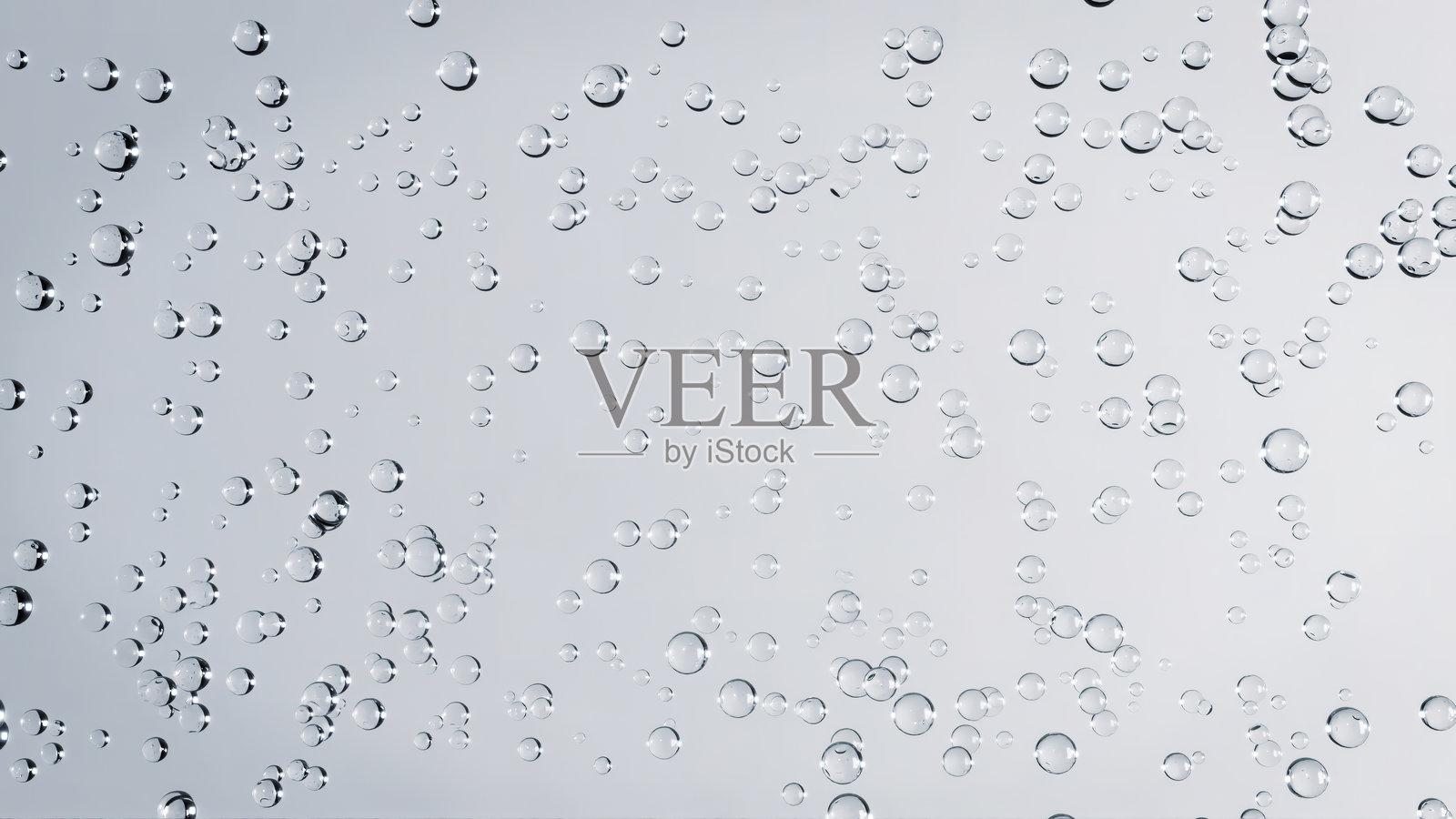 特写小水泡漂浮在白色背景上。3D渲染。照片摄影图片