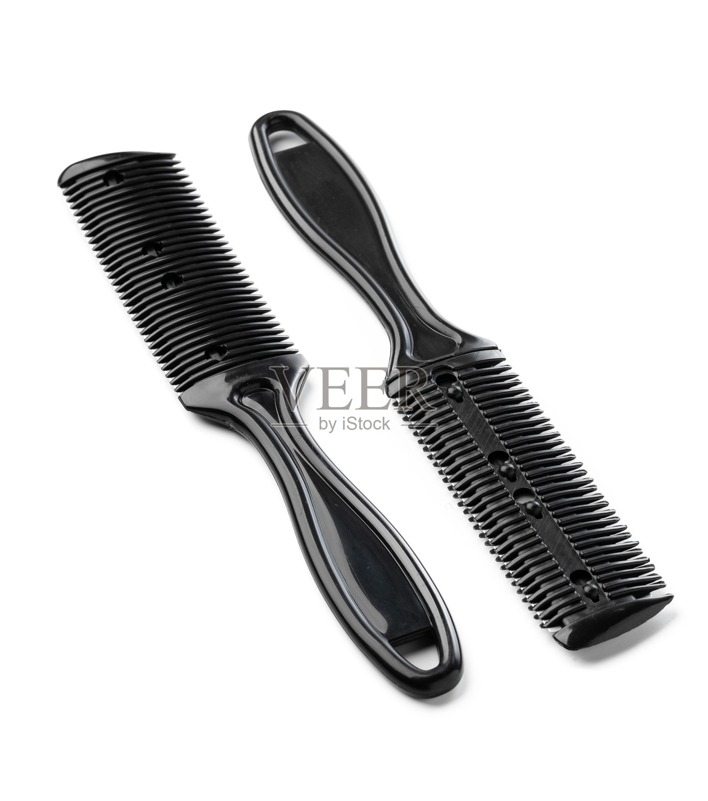 白色背景上的护发刷照片摄影图片