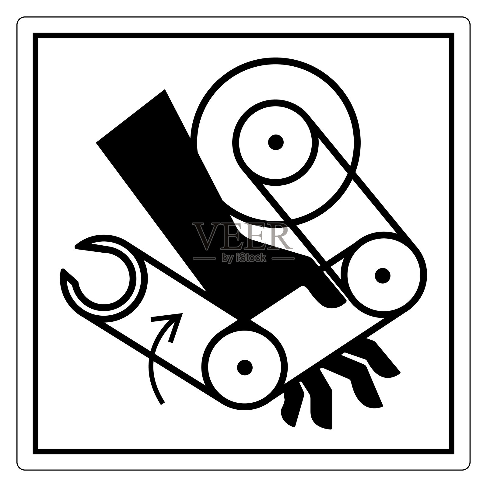 机械设备使用安全警告插画图片素材