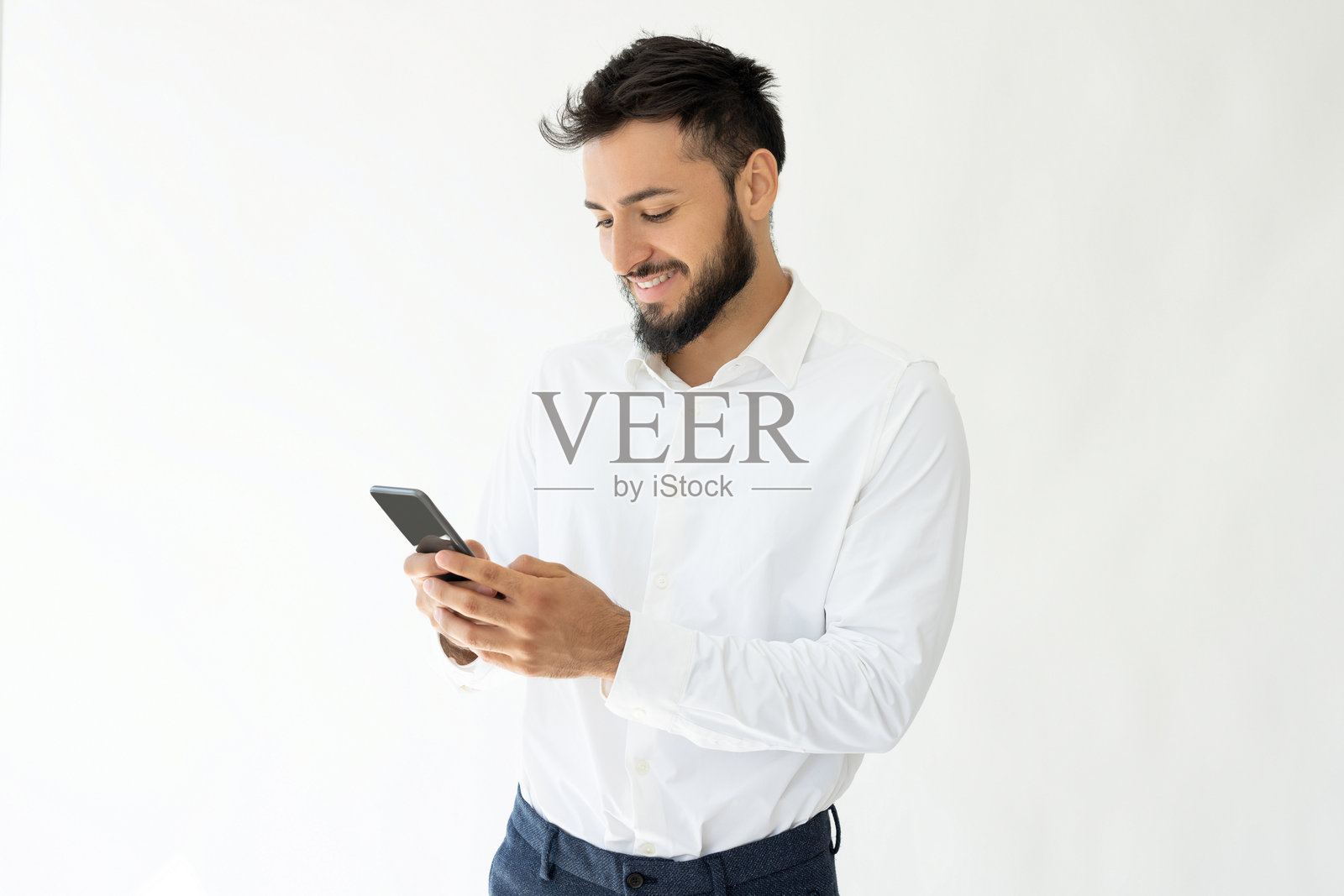 商务人士使用智能手机照片摄影图片