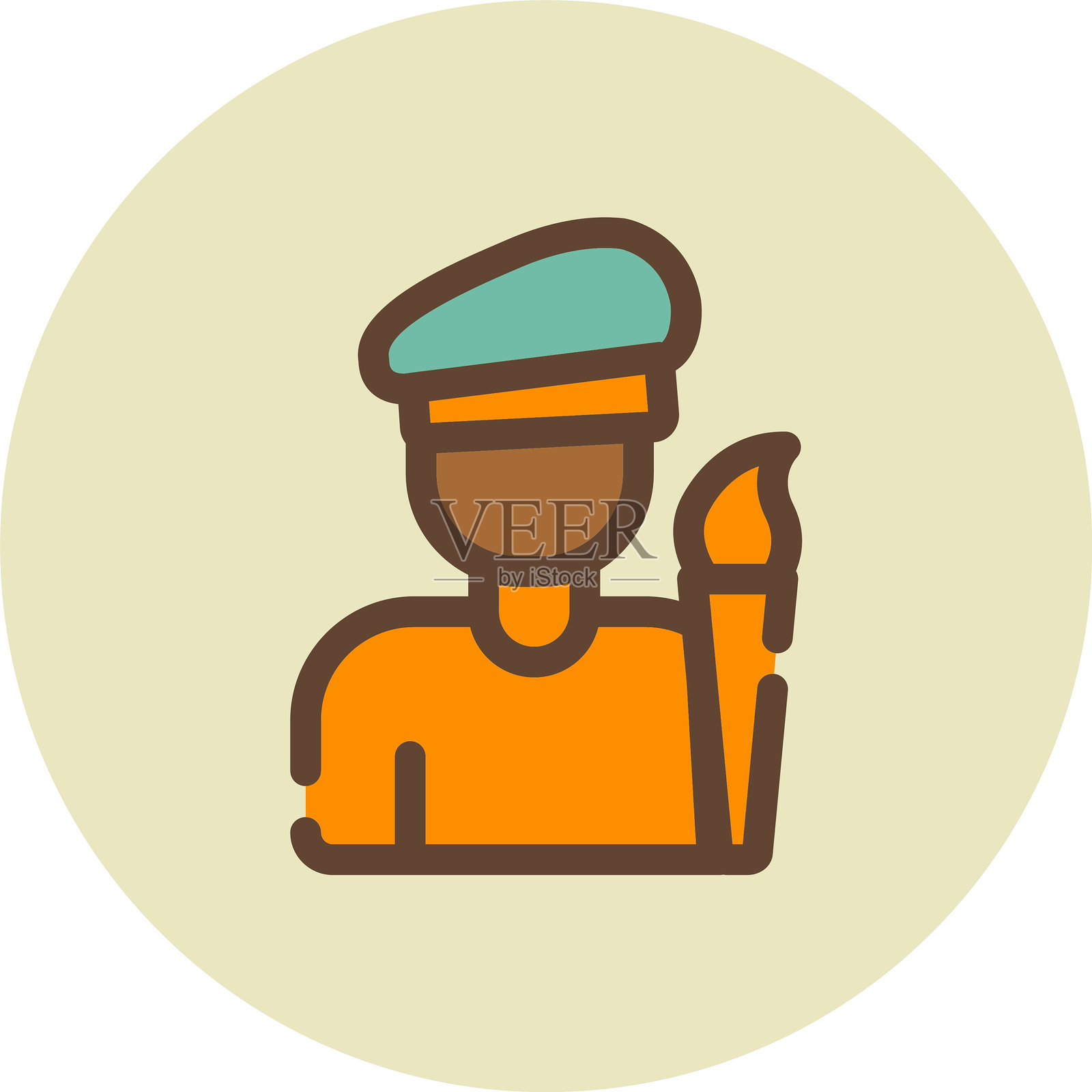 艺术家图标插画图片素材