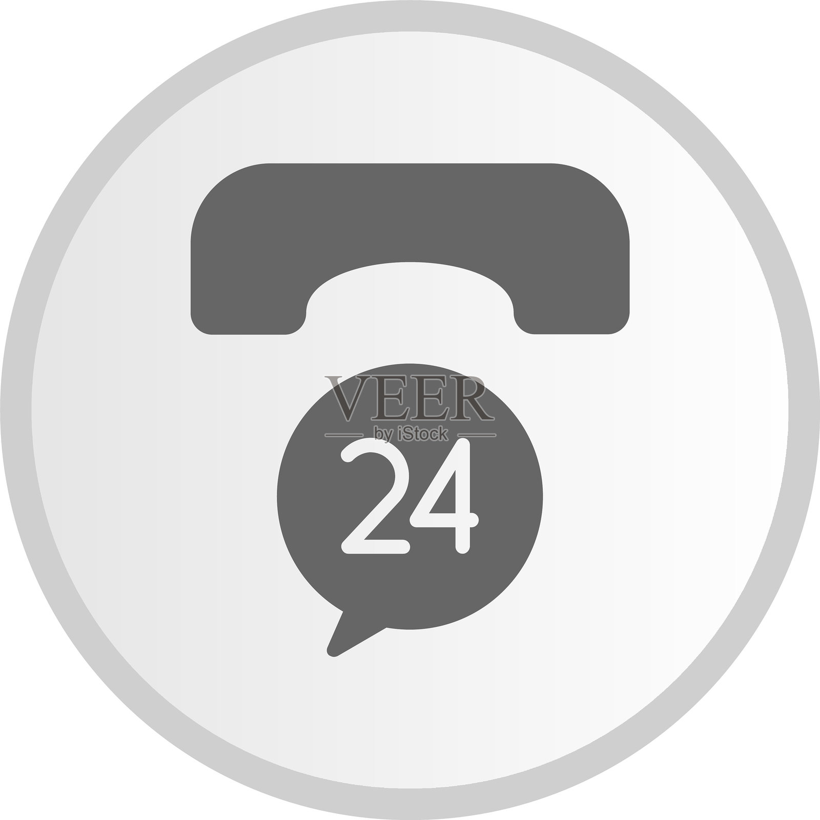 帮助热线 图标 圆形 灰色插画图片素材