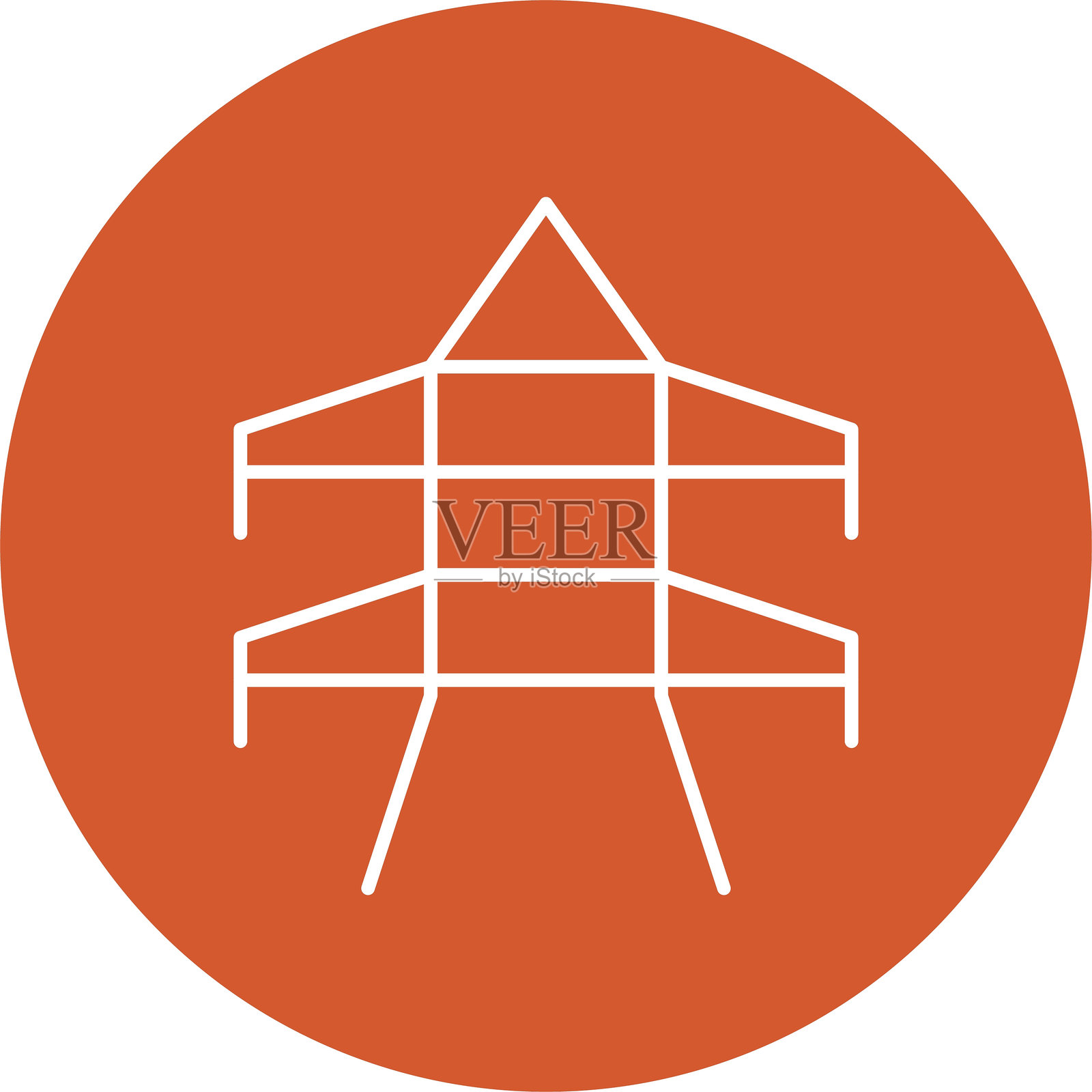 塔线圆形图标插画图片素材