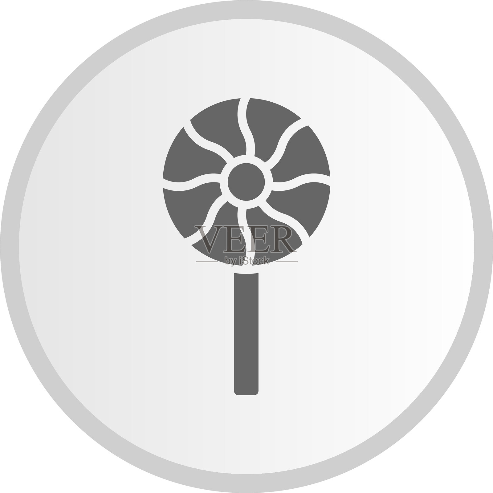 灰色圆形棒棒糖图标插画图片素材