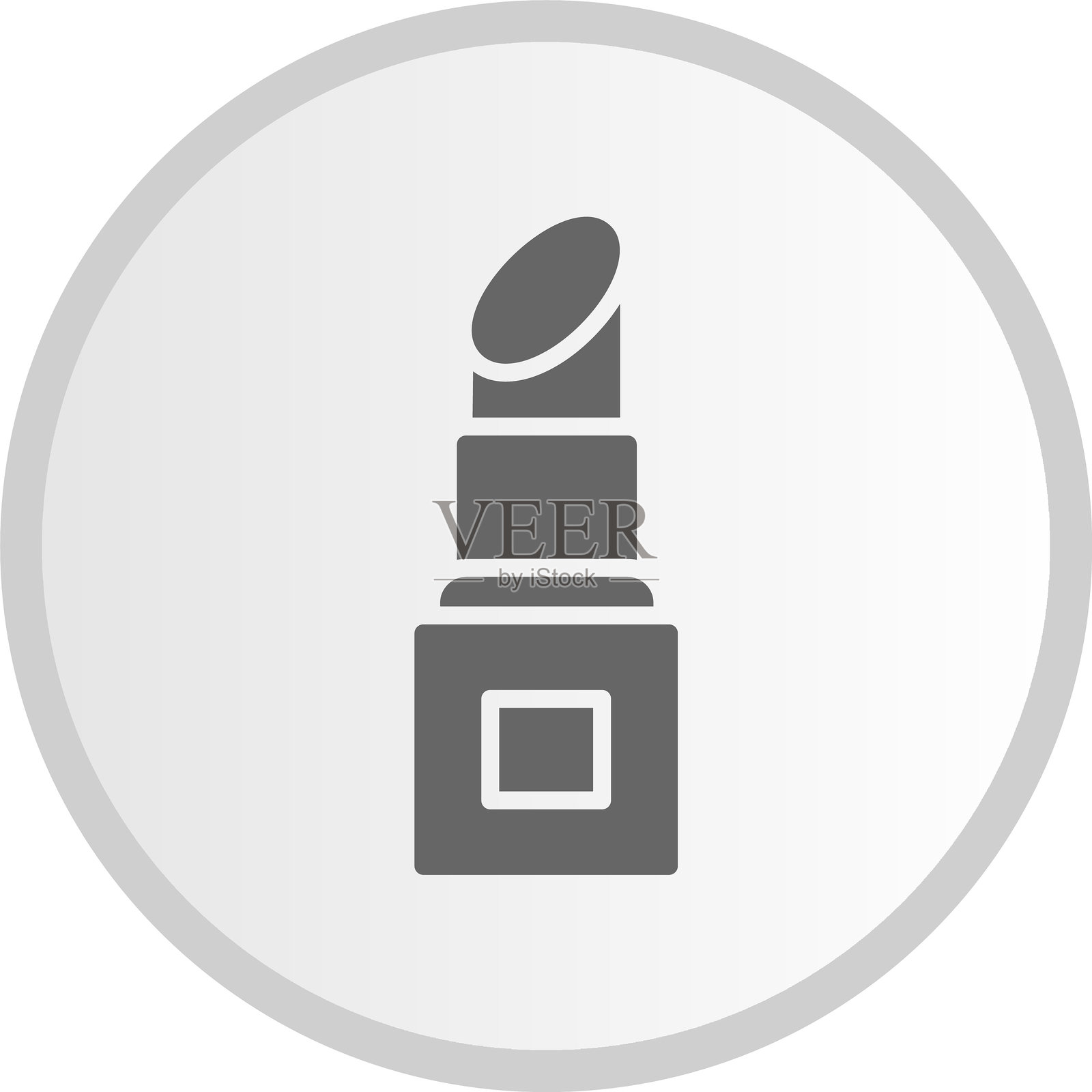 口红图标灰色圆形插画图片素材