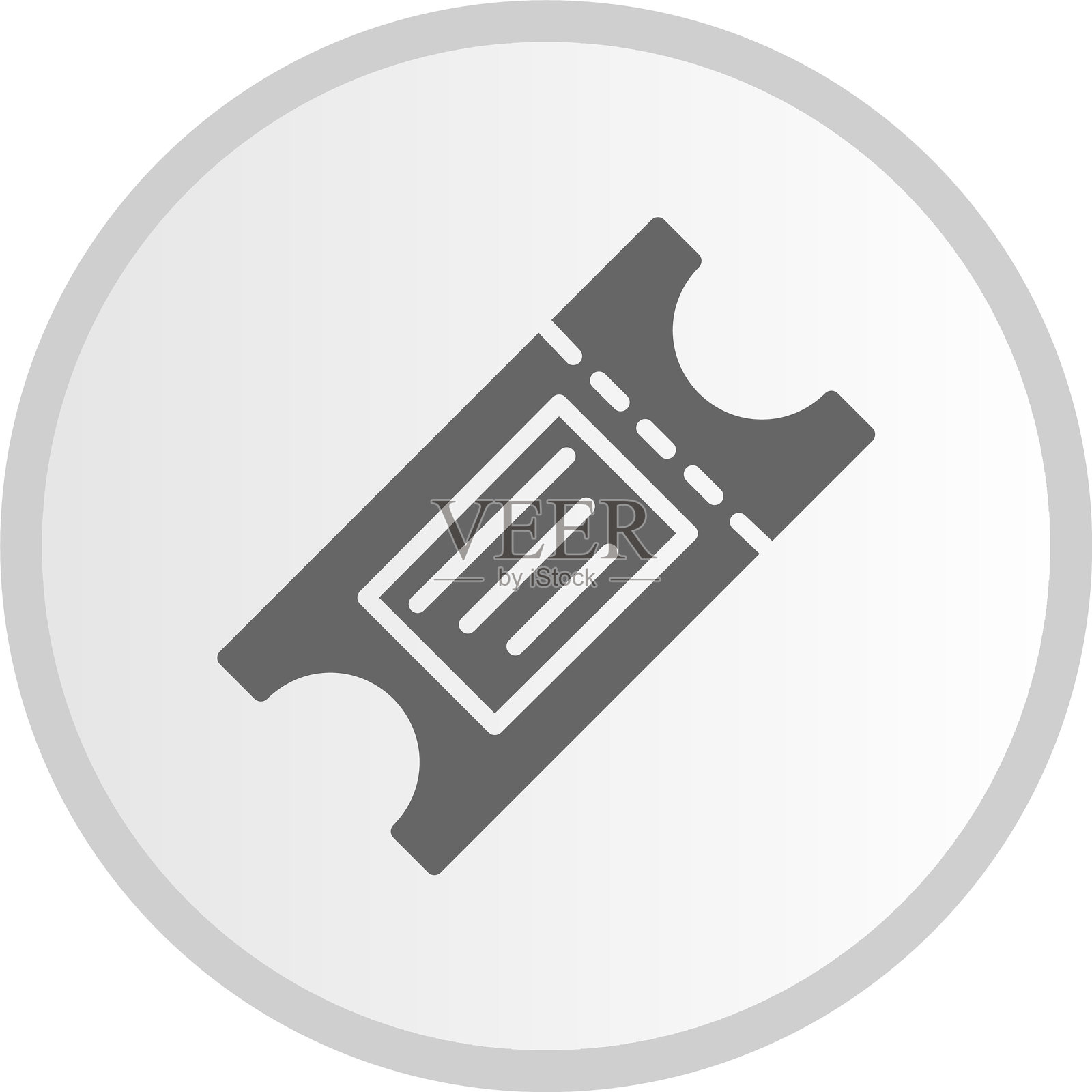 票据图标圆形灰色图标插画图片素材