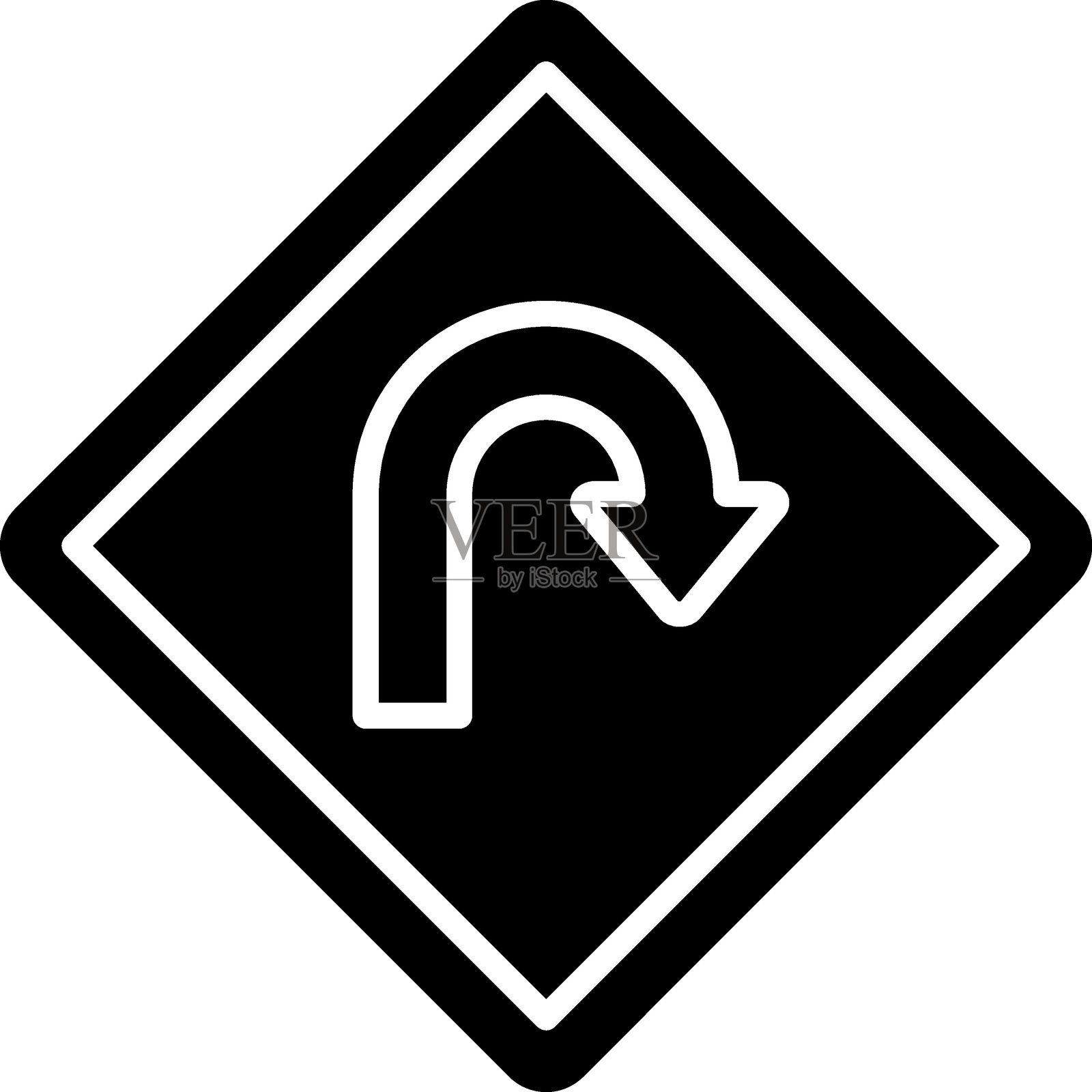 矢量设计 U型转弯图标风格插画图片素材