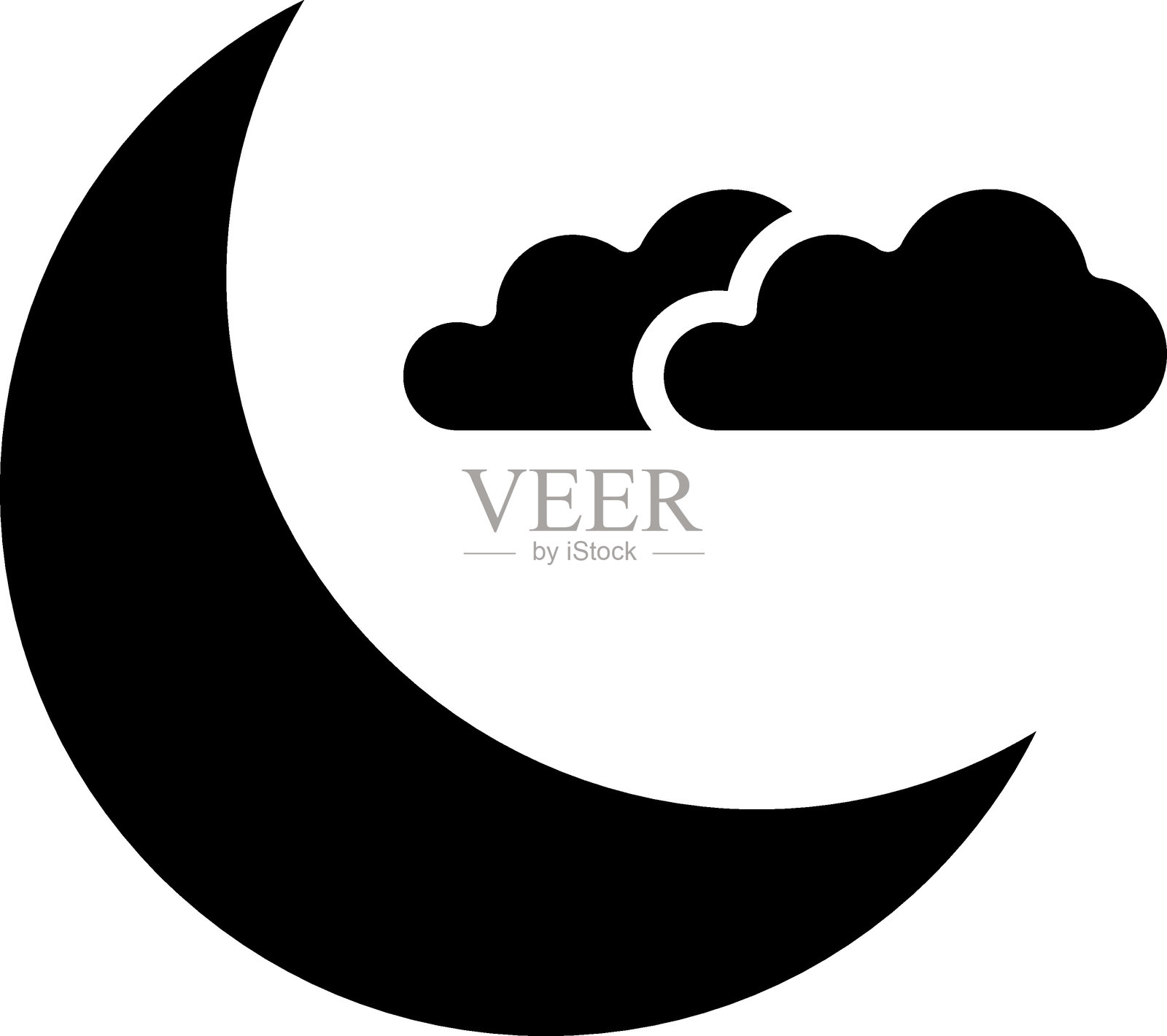 矢量设计新月图标风格插画图片素材