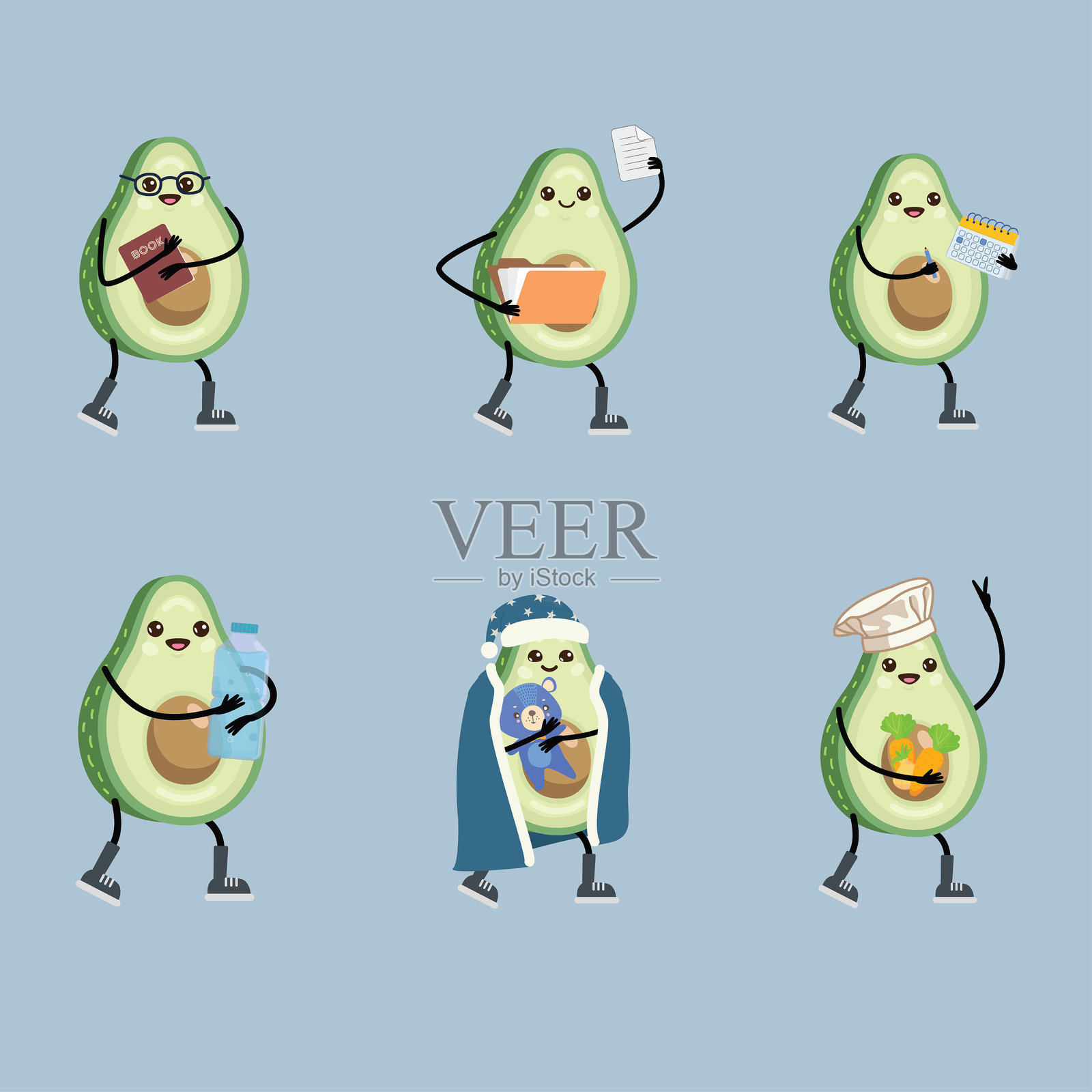 鳄梨生活插画图片素材