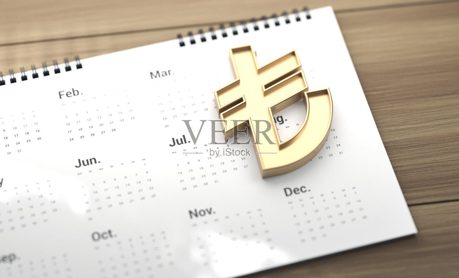 2025年日历上的土耳其里拉符号照片摄影图片