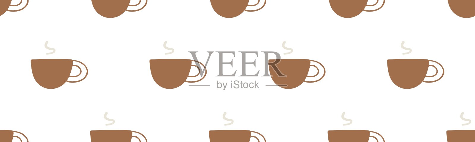 无缝图案。热咖啡杯。插画图片素材