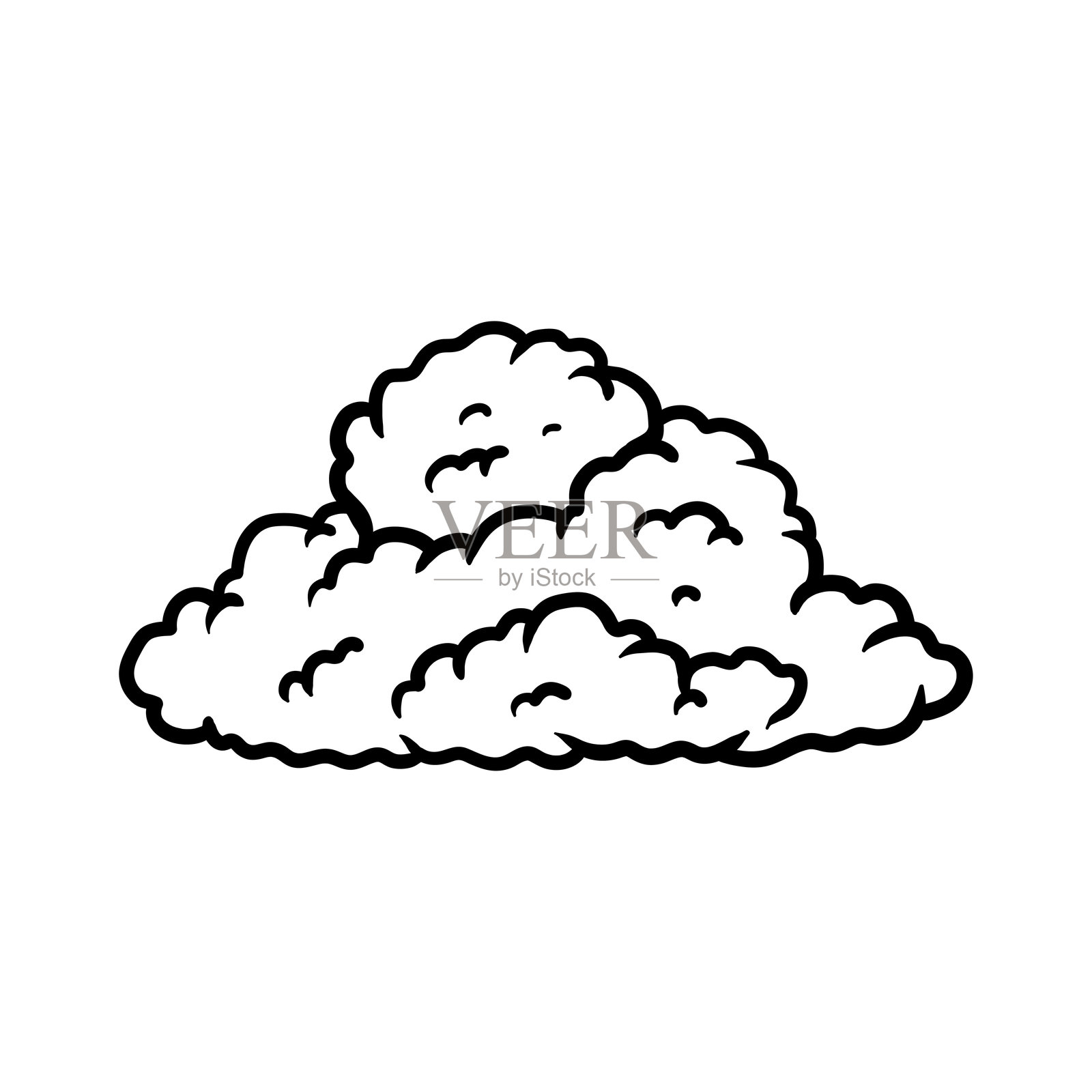 灌木丛绘画着色线条艺术风格素描经典复古设计插画图片素材