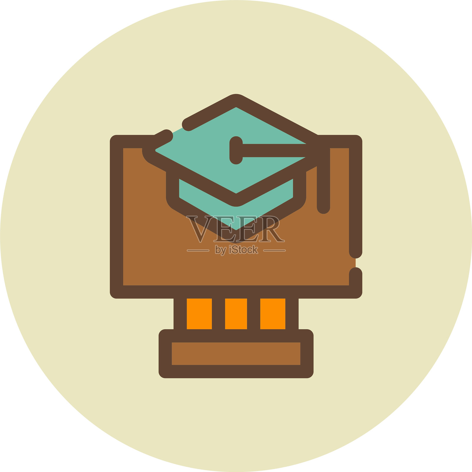 在线课程图标插画图片素材