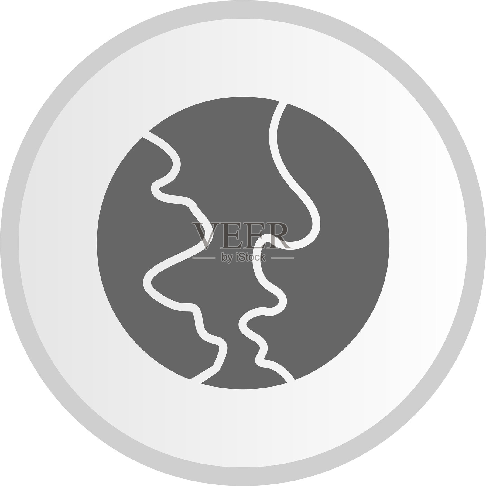 灰色地球符号圆形图标插画图片素材