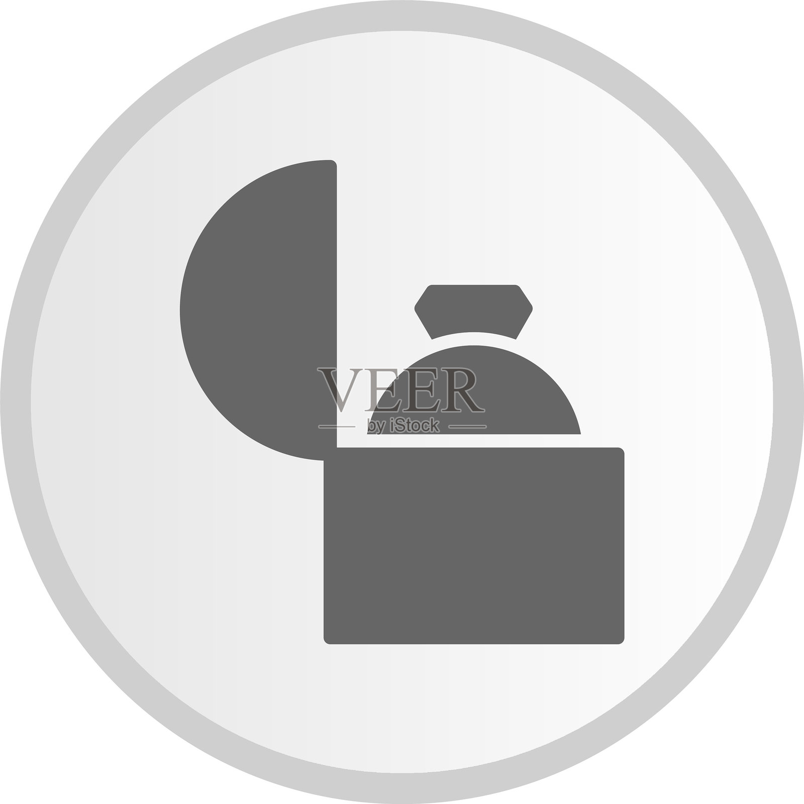 灰色圆形戒指图标插画图片素材