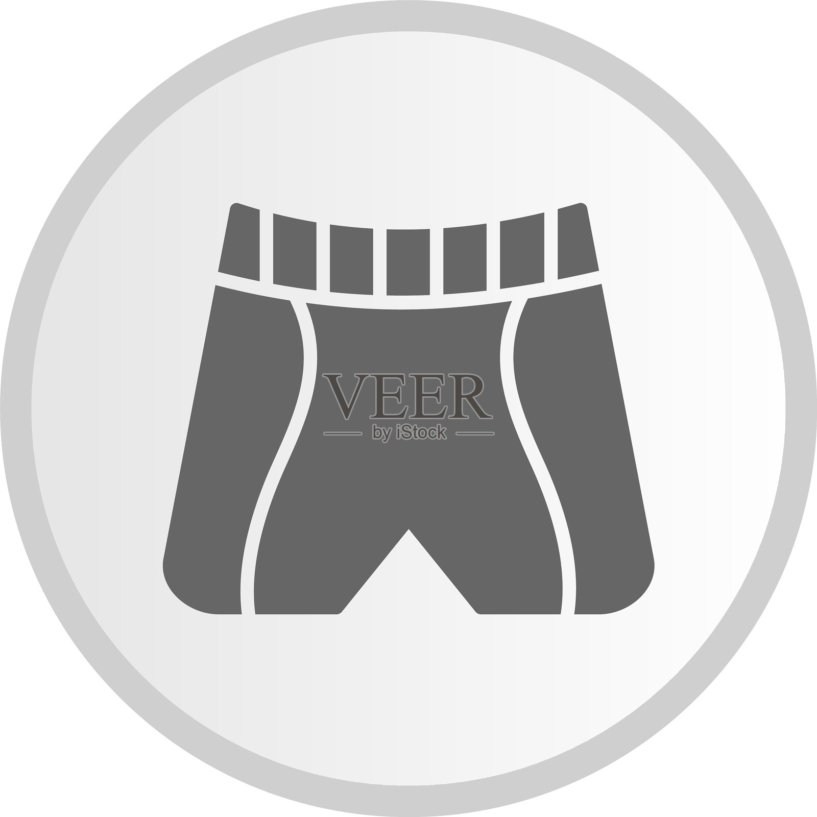 游泳短裤图标灰色圆形插画图片素材