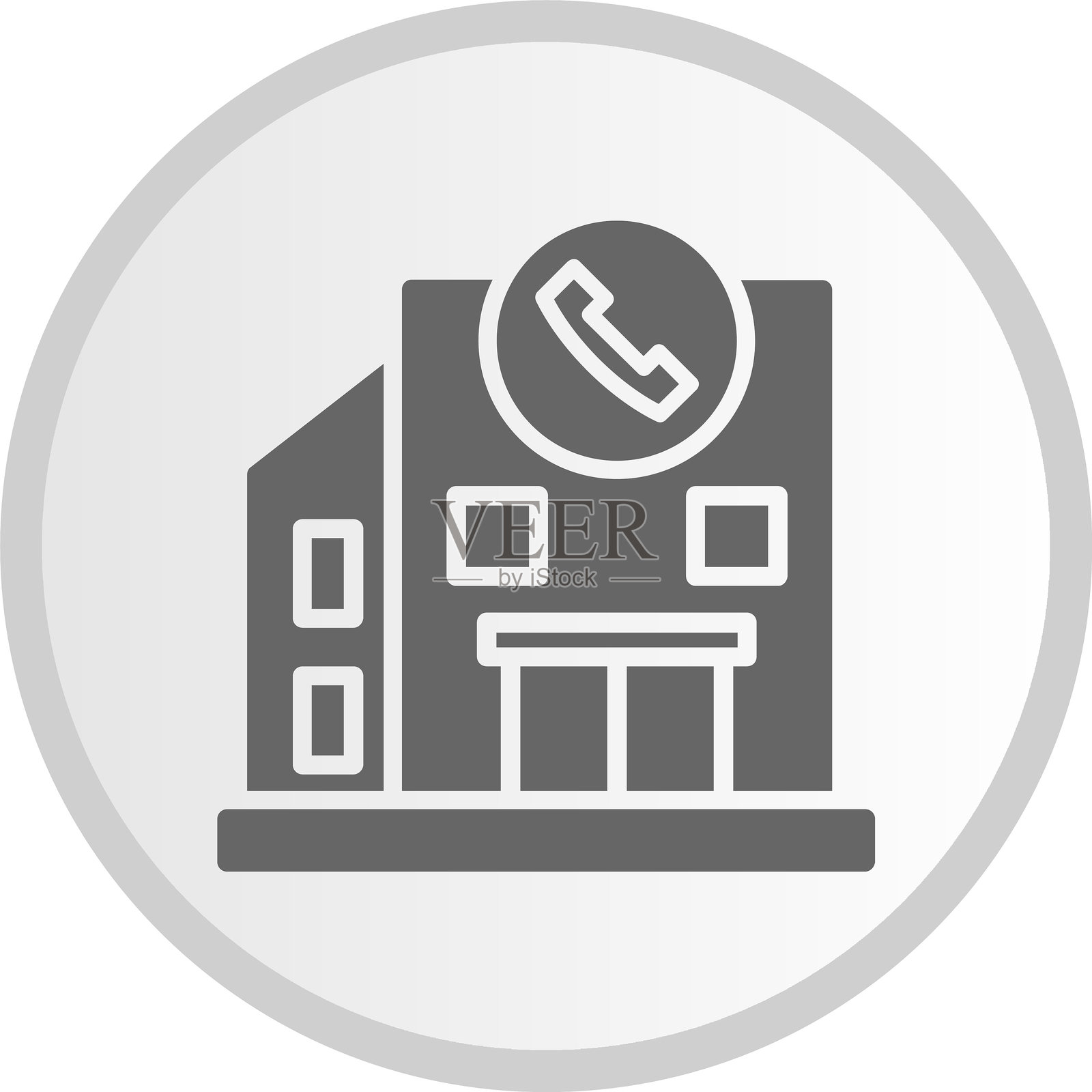 呼叫中心图标灰色圆形插画图片素材