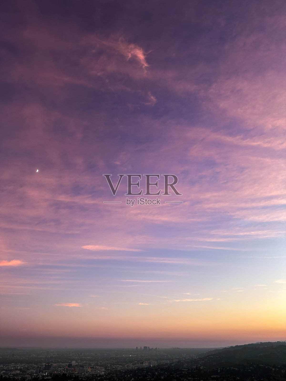 格里菲斯公园徒步旅行的日落照片摄影图片