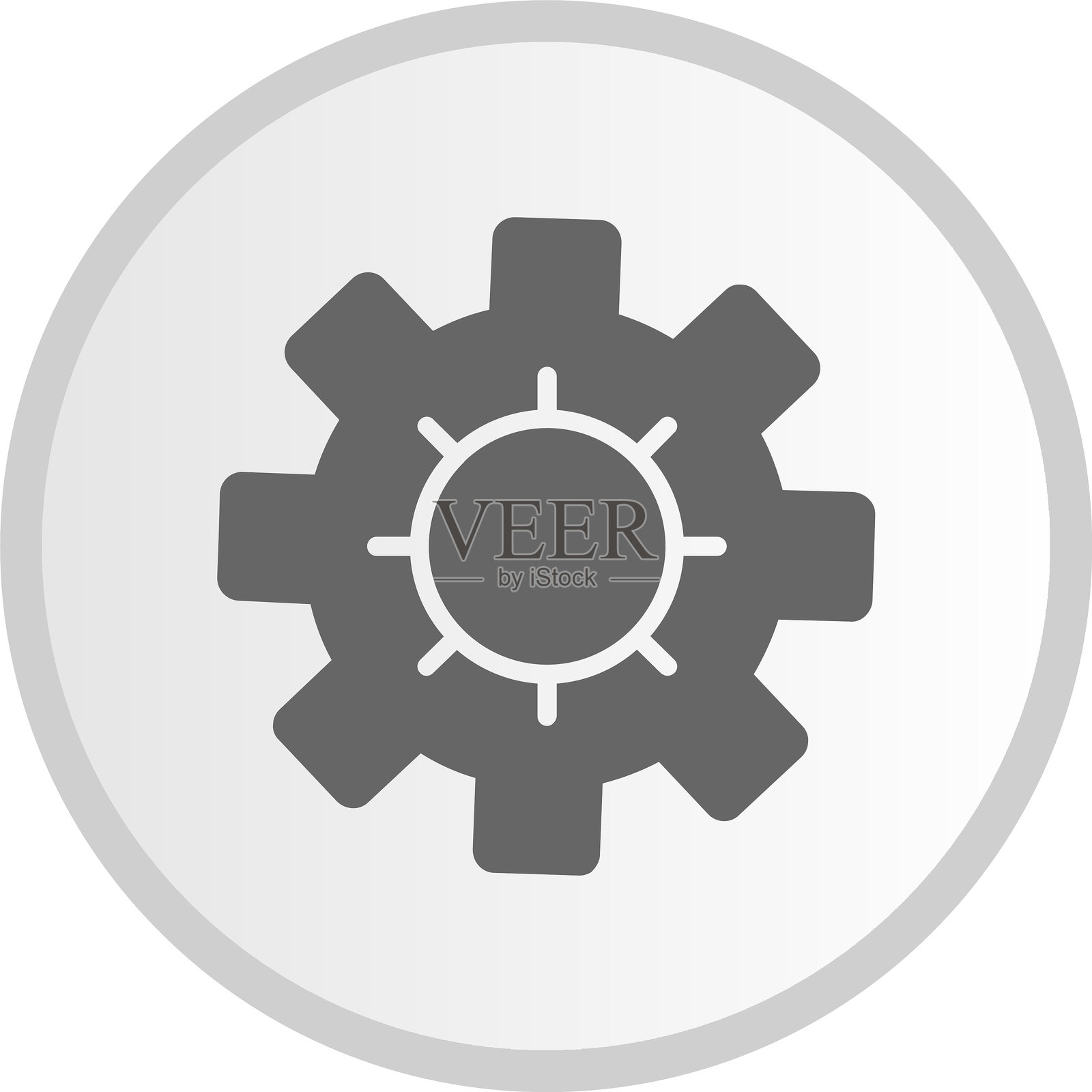 齿轮图标灰色圆形插画图片素材