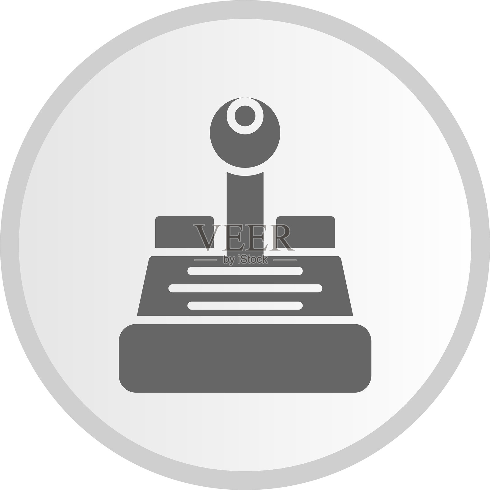 灰色圆形摇杆图标插画图片素材