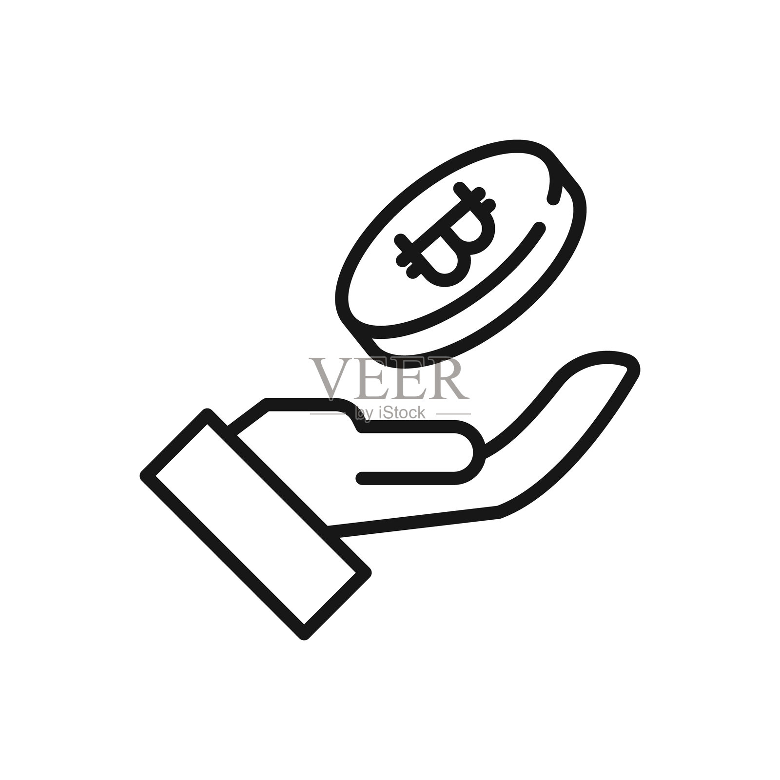 手握比特币图标插画图片素材