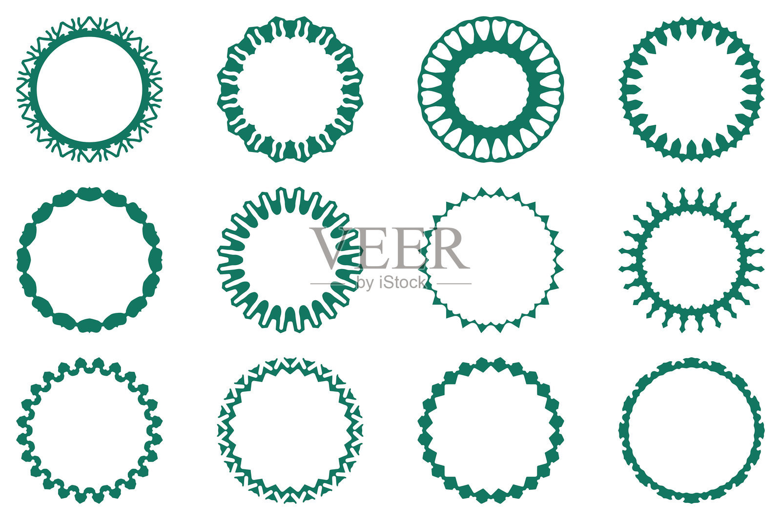 装饰性花边框设计套件插画图片素材