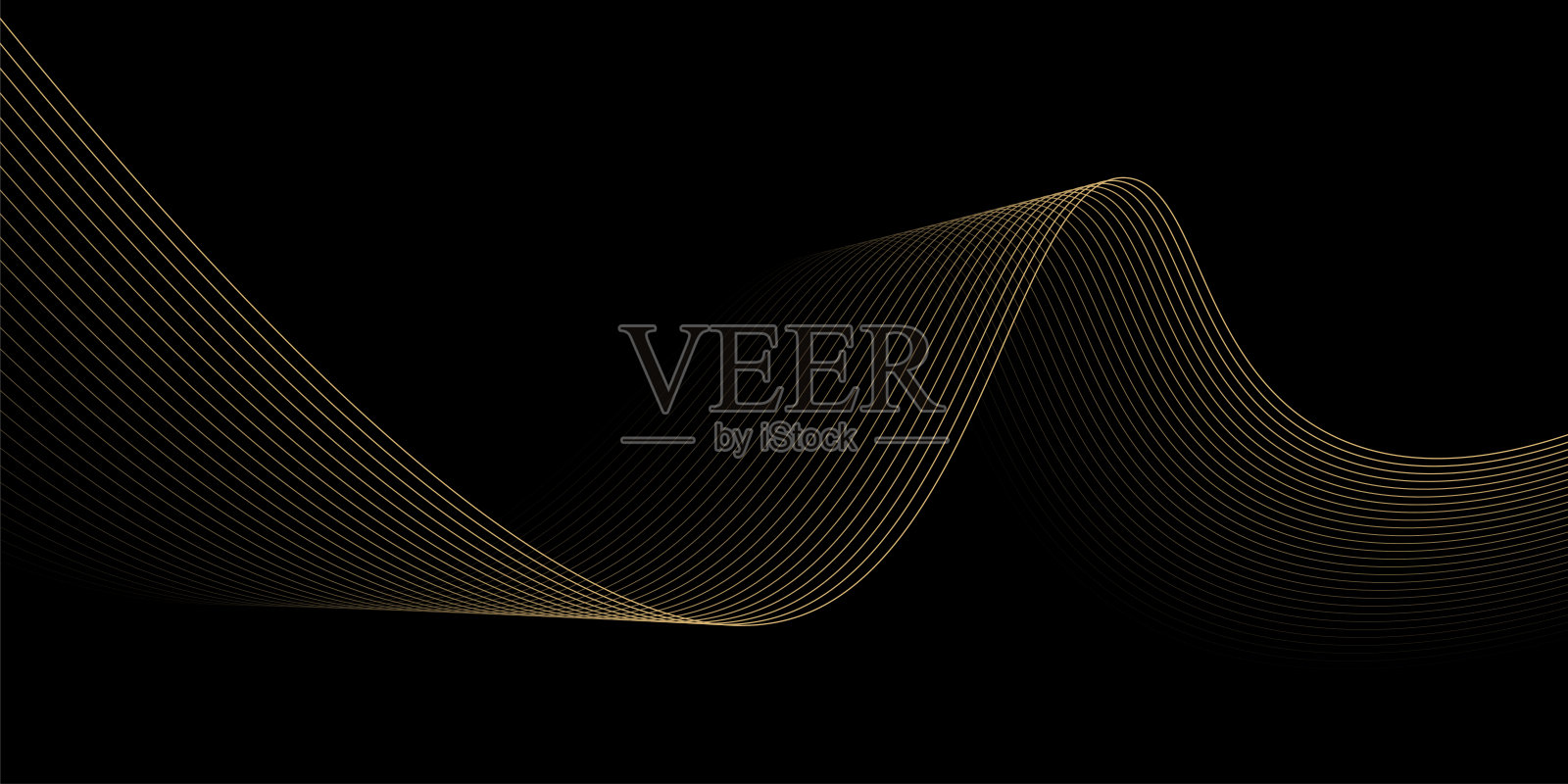 优雅的波浪图案在深色背景上插画图片素材