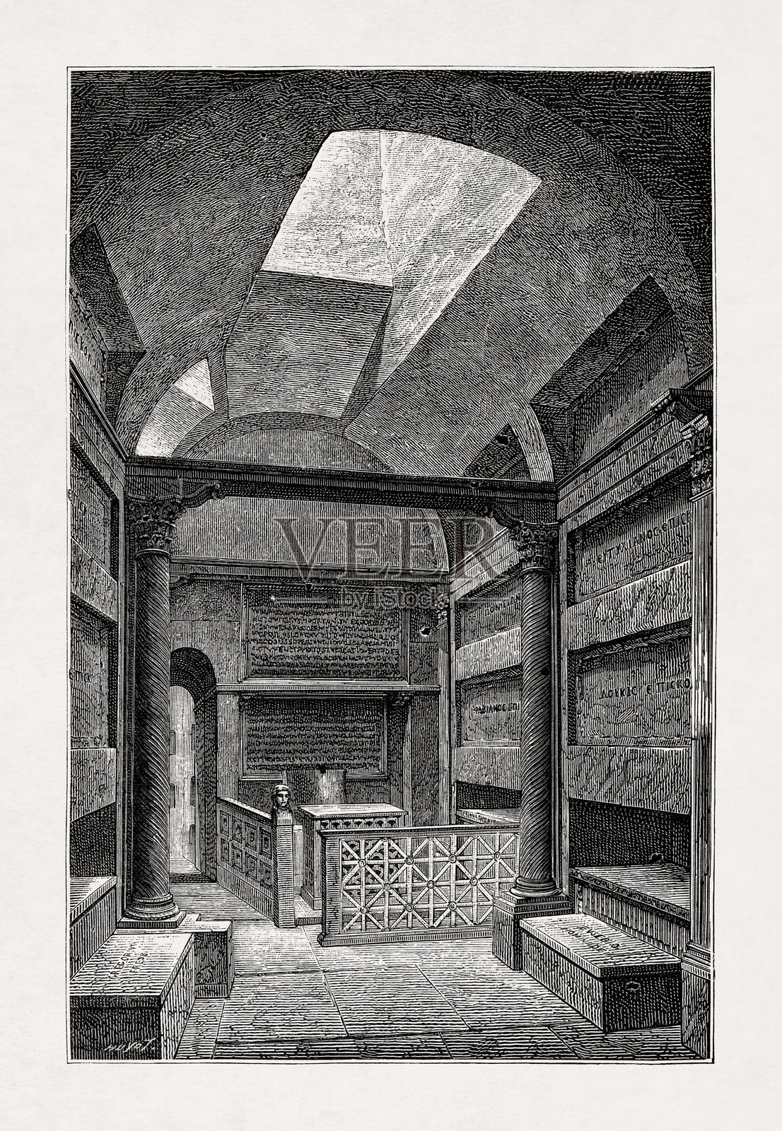 圣卡利斯图斯的地下墓穴照片摄影图片