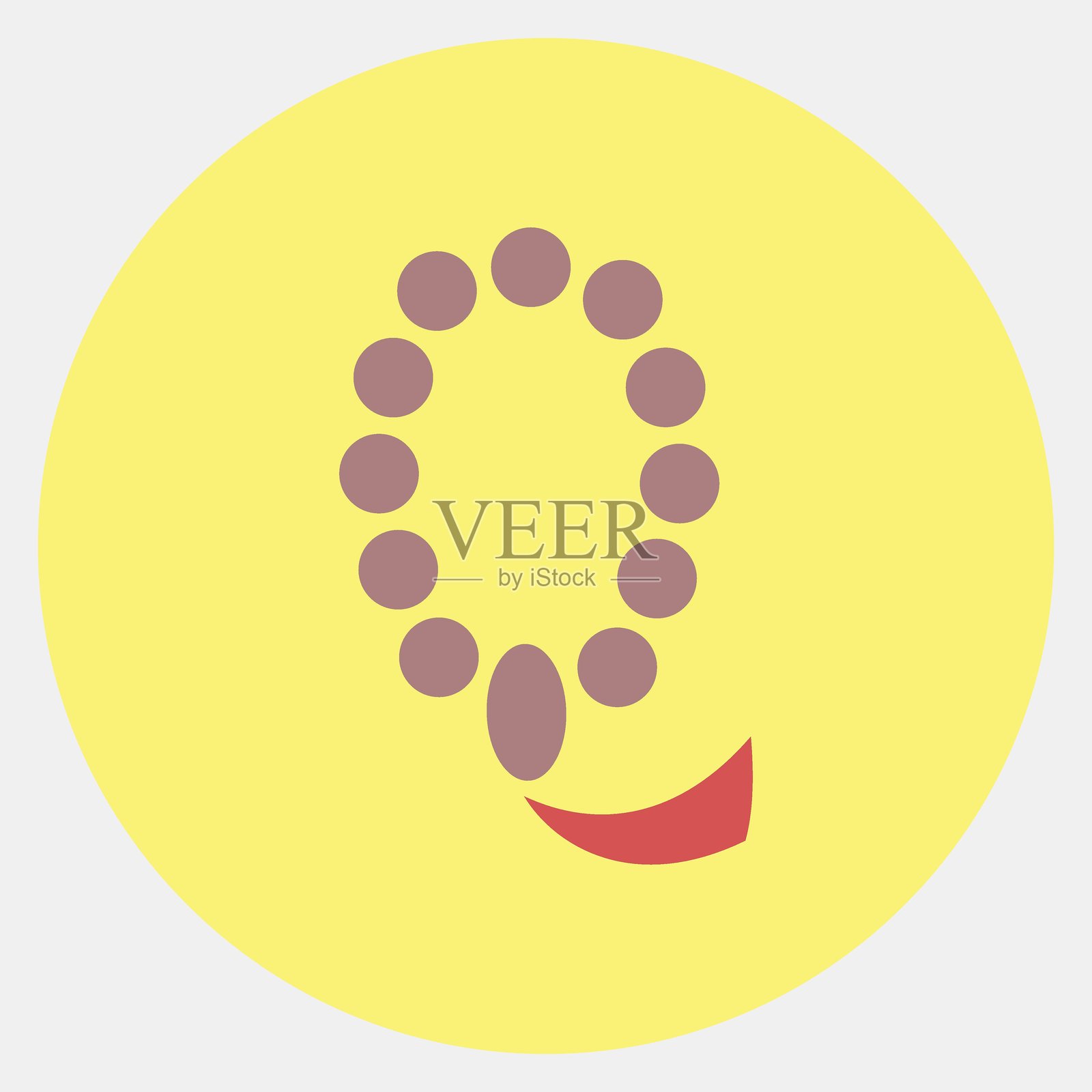 伊斯兰念珠彩色图标:斋月开斋节元素,适用于印刷海报和logo等插画图片素材