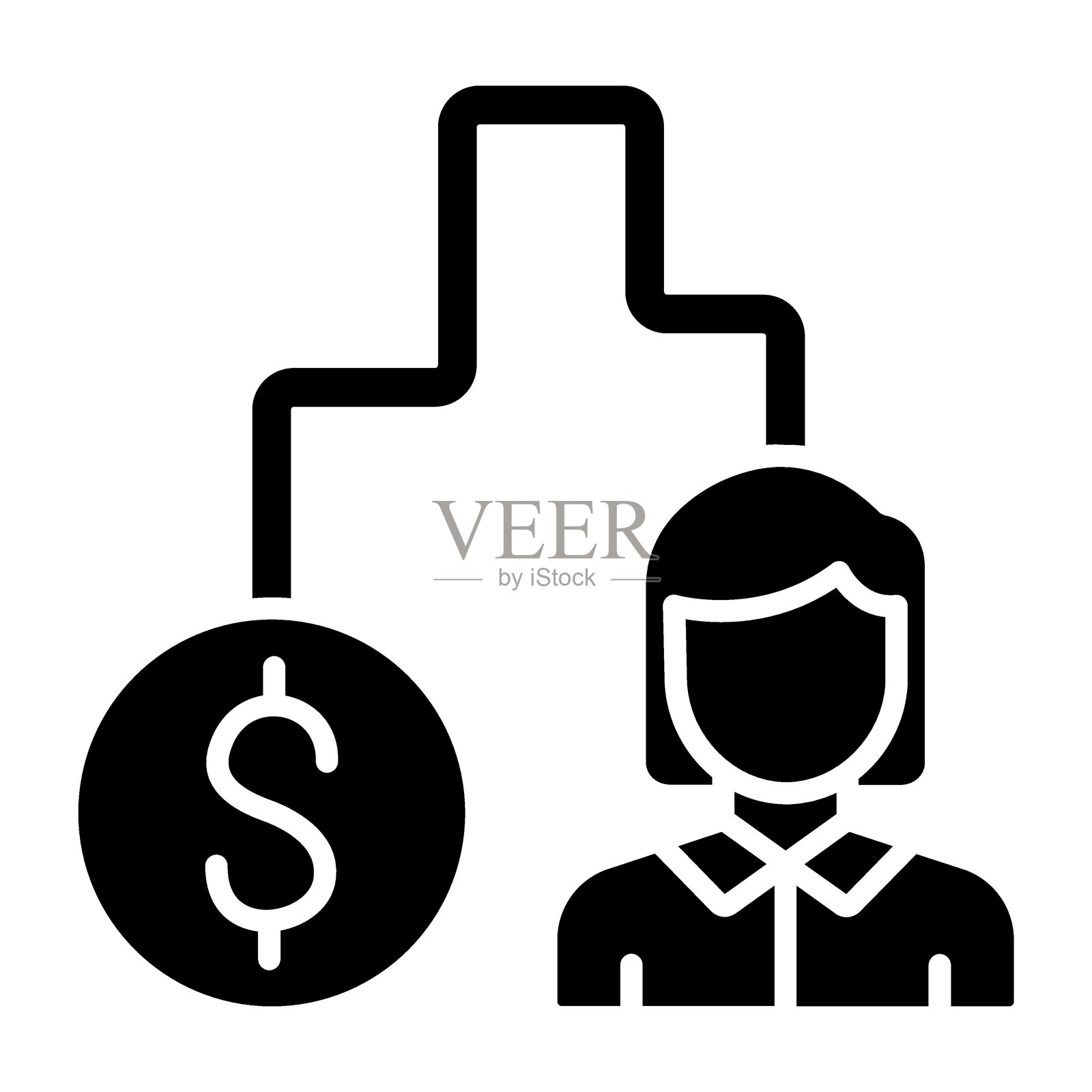 每个潜在客户的成本图标风格插画图片素材