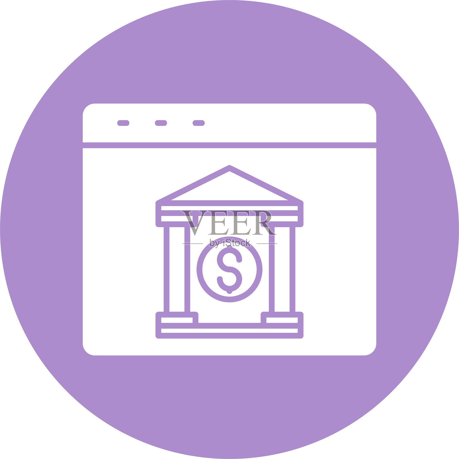 互联网银行图标圆形设计插画图片素材