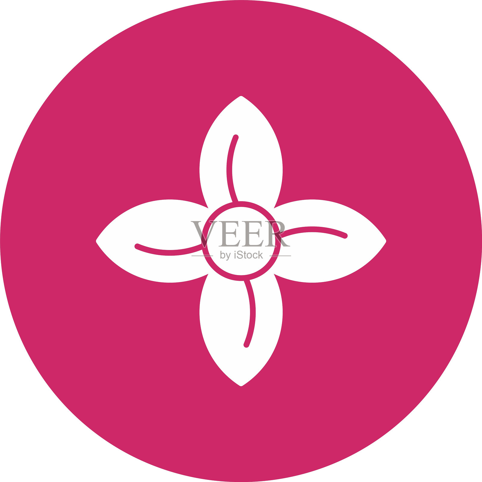 铁线莲图形圆形图标插画图片素材